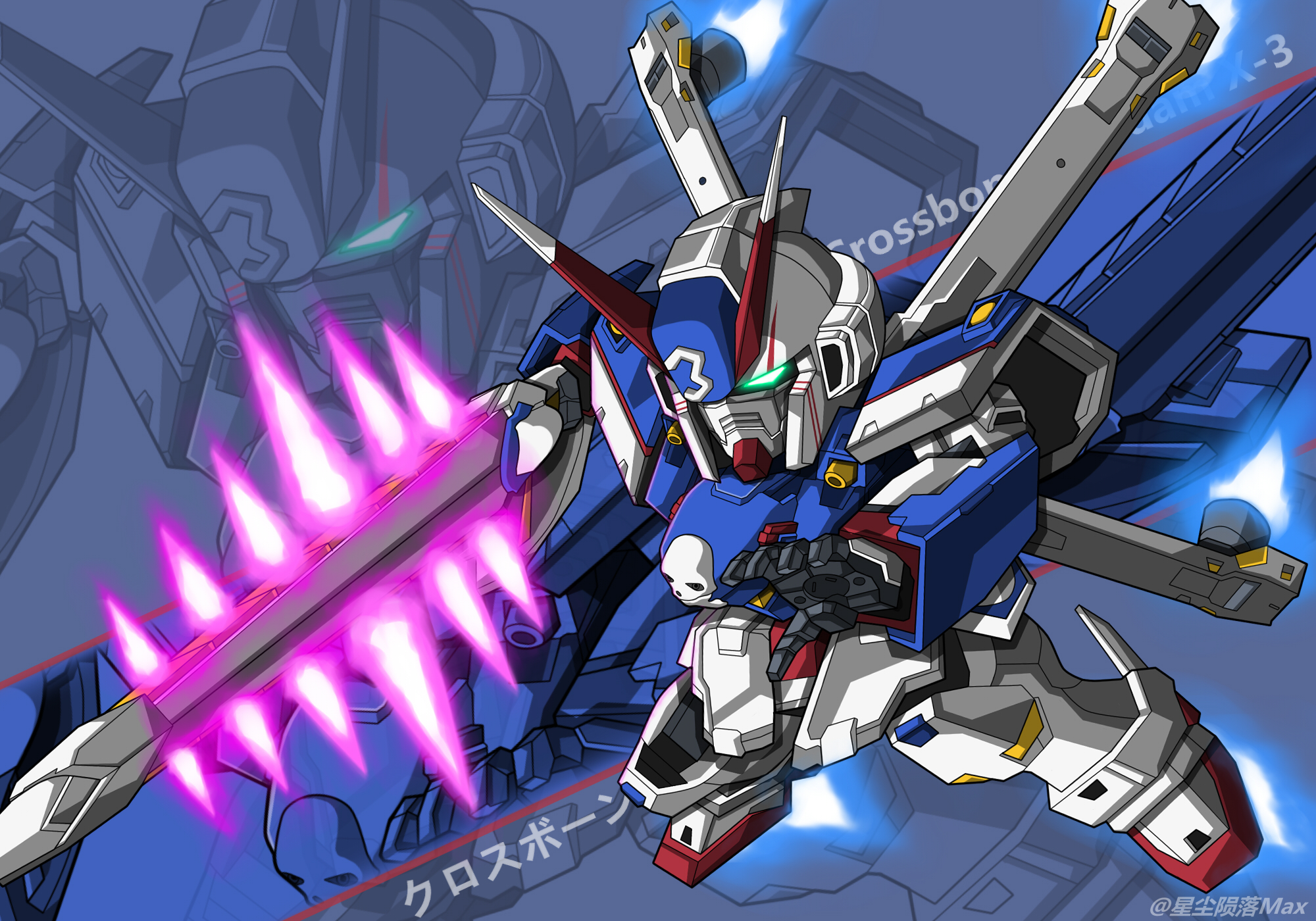 Anime Mechs Gundam Mobile Suit Crossbone Gundam Crossbone Gundam X 3 Super Robot Wars Artwork Digita 2000x1400