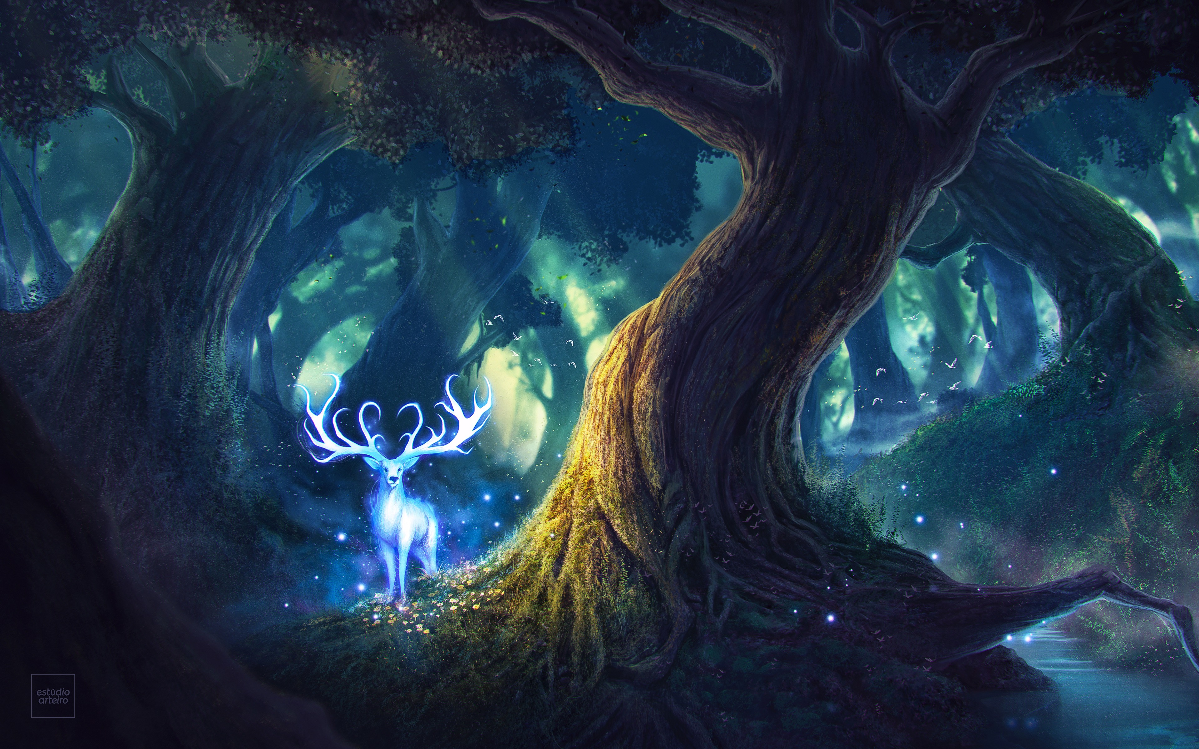 Forest Magic Creature Spirit 3840x2400