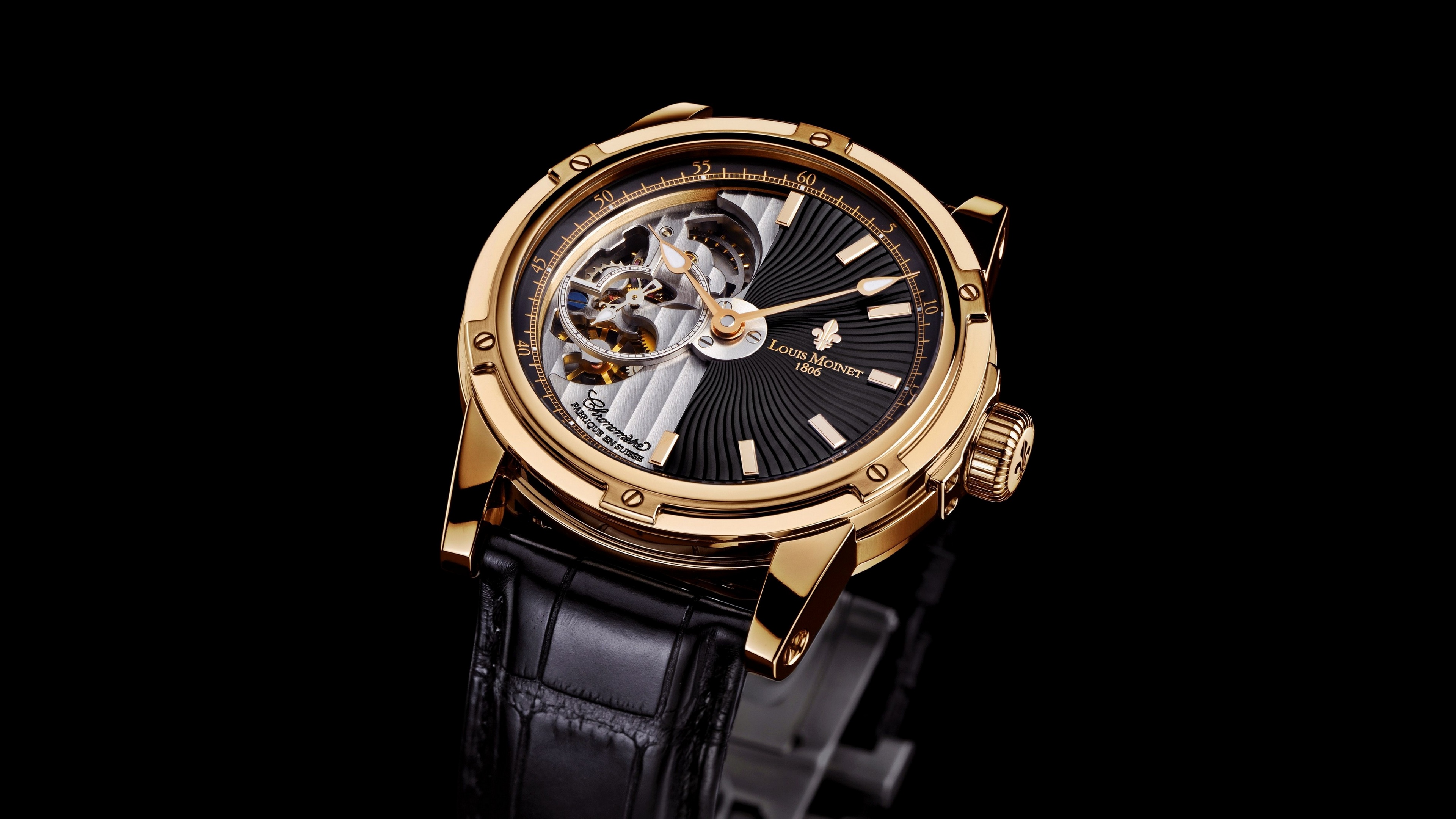 Louis Moinet Watch Luxury Watches Technology Dark Background 3840x2160
