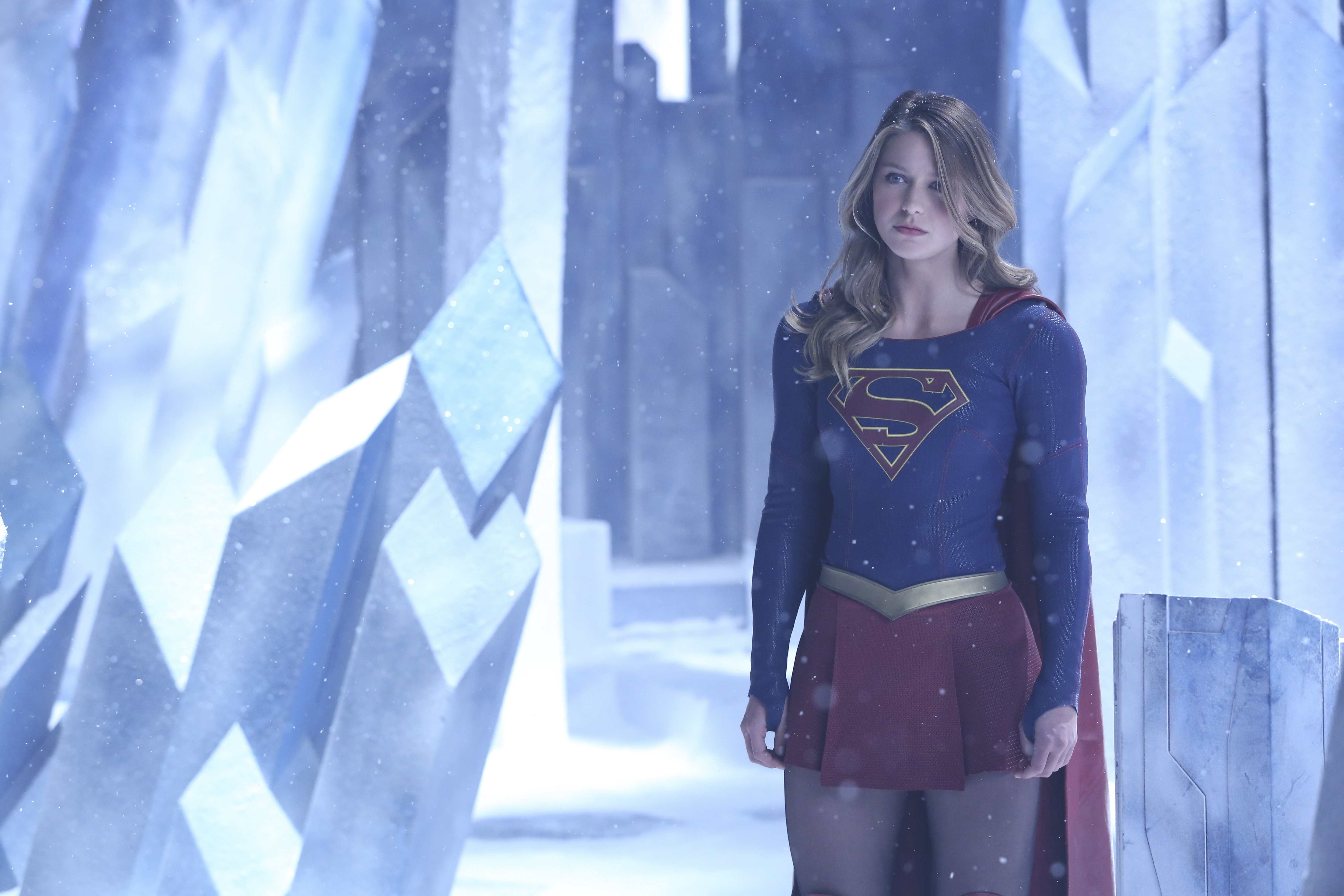 Supergirl Tv Show Melissa Benoist Kara Danvers Skirt Cape Blonde Long Hair 5760x3840