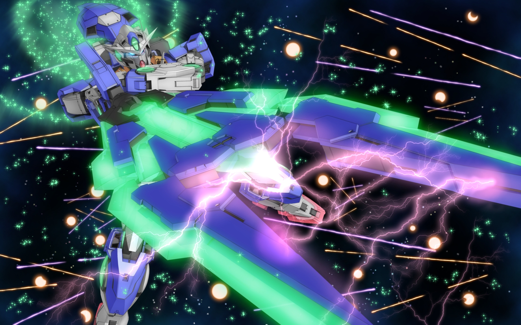 Anime Mech Gundam Super Robot Wars Mobile Suit Gundam 00 00 Raiser Artwork Digital Art Fan Art 1680x1050