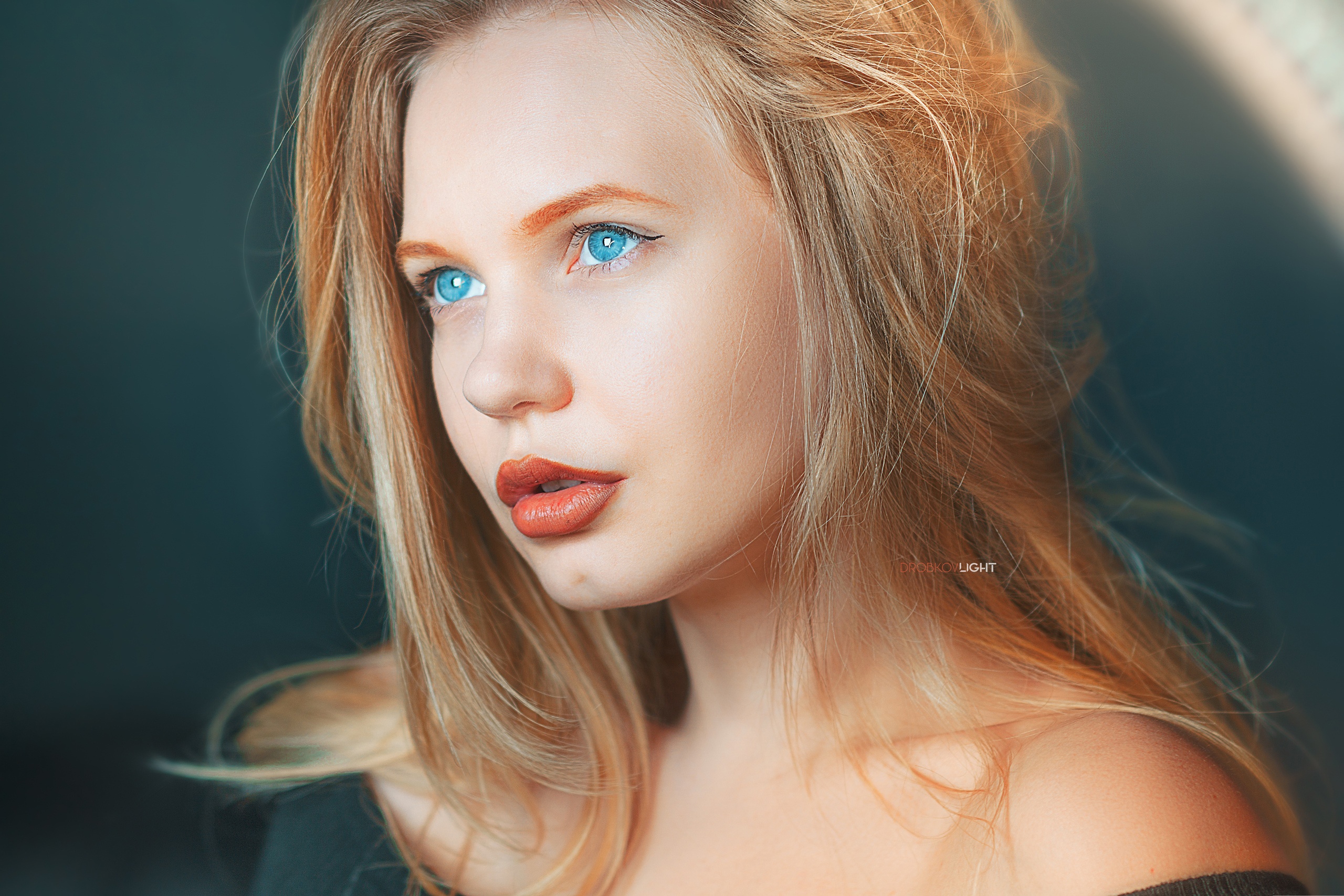 Yana Kovaleva Face Hair Portrait Lips Blue Eyes Blonde 2560x1707