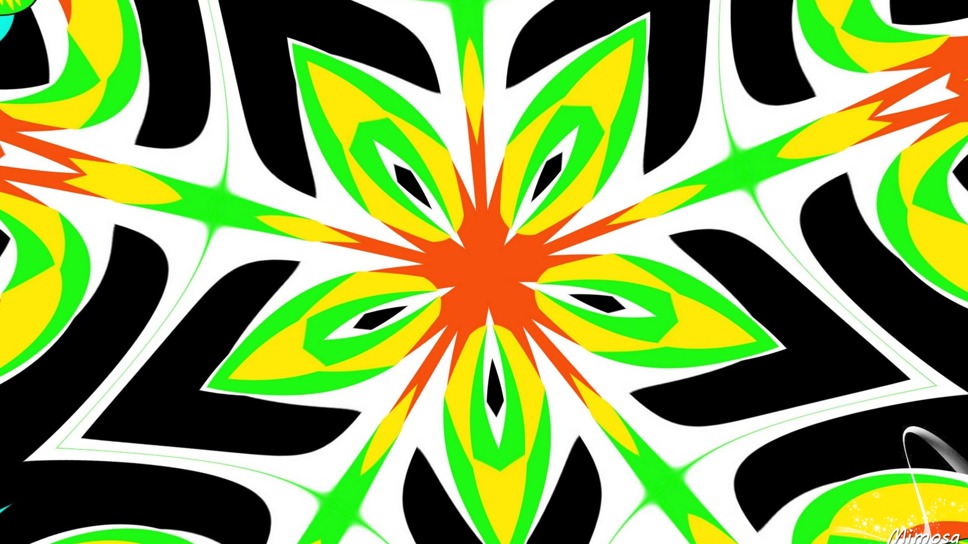 Artistic Colorful Colors Digital Art Kaleidoscope Pattern Shapes 1920x1080