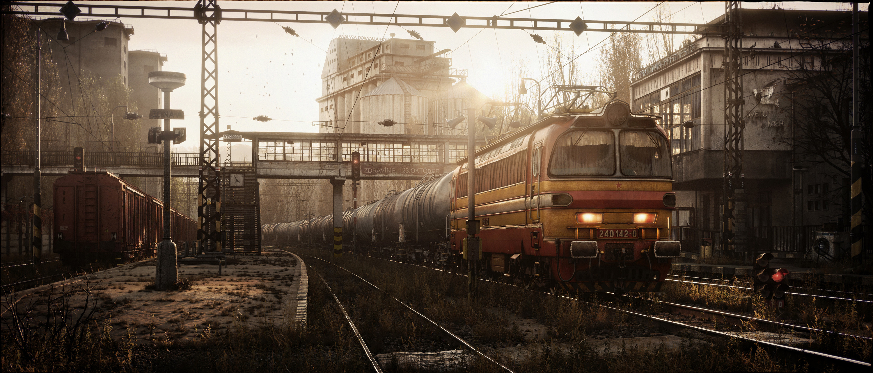 Marcel Haladej Vehicle Train Digital Art Digital Artwork Railway Locomotive Numbers 3000x1284