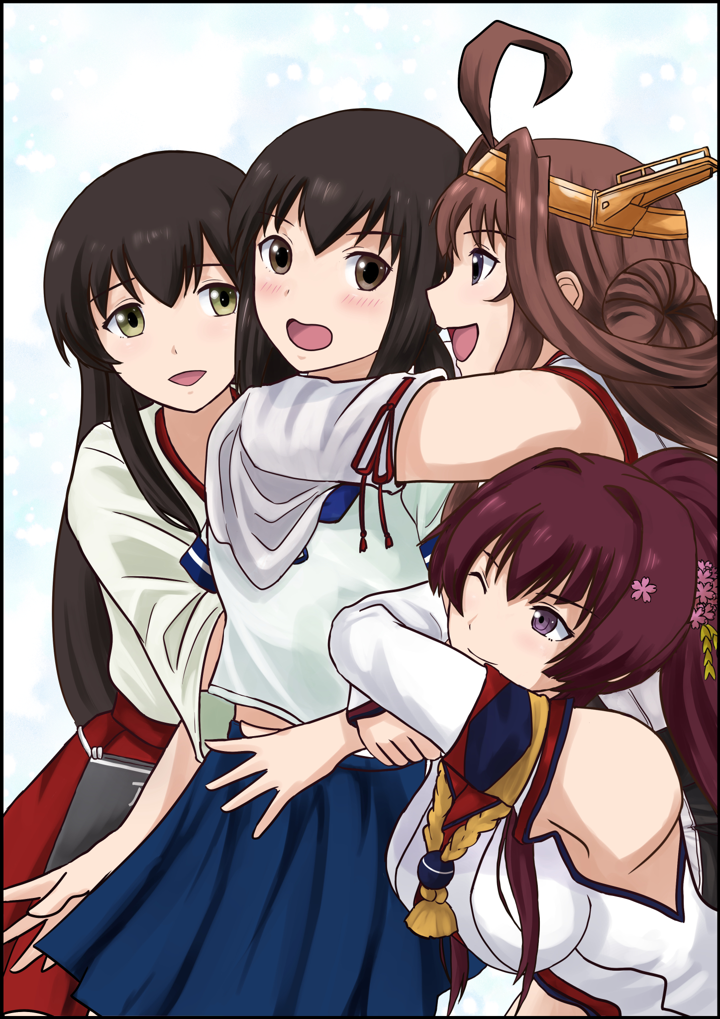 Anime Anime Girls Kantai Collection Fubuki KanColle Akagi KanColle Kongou KanColle Yamato KanColle P 1447x2046