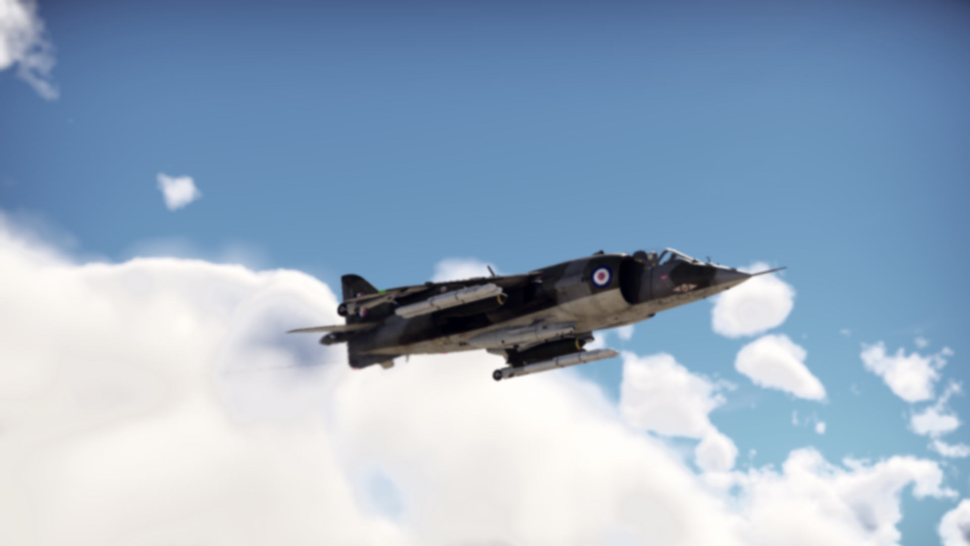 Harrier Military Jet Fighter Screen Shot Military Aircraft War Thunder Clouds Aircraft 1920x1080