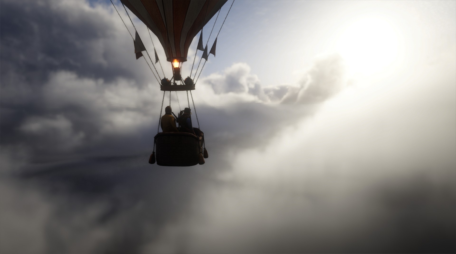 Red Dead Redemption 2 Clouds Hot Air Balloons Screen Shot Video Games 1920x1072