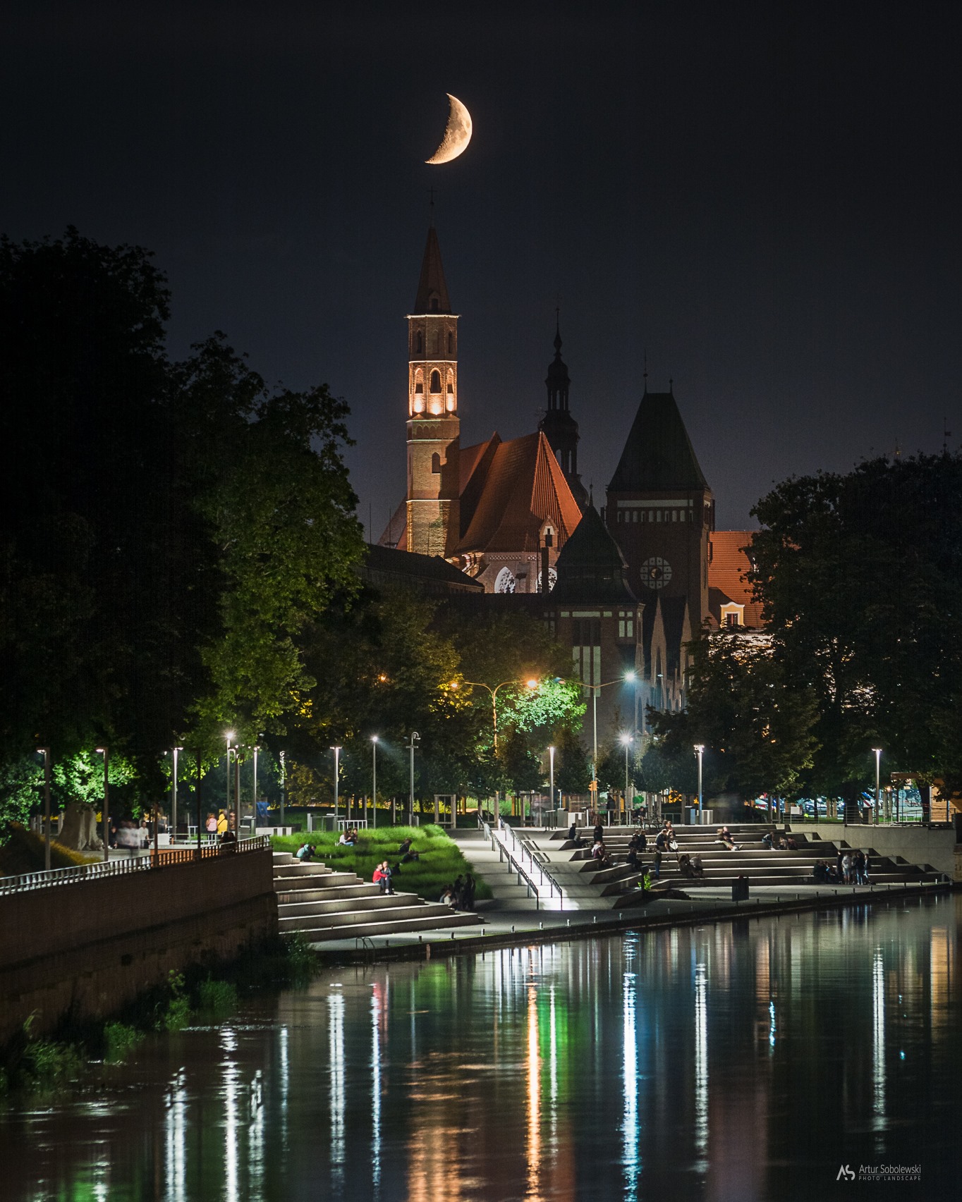 Architecture Building Old Building Castle Wroc Aw Poland Portrait Display Night River Reflection Moo 1364x1705