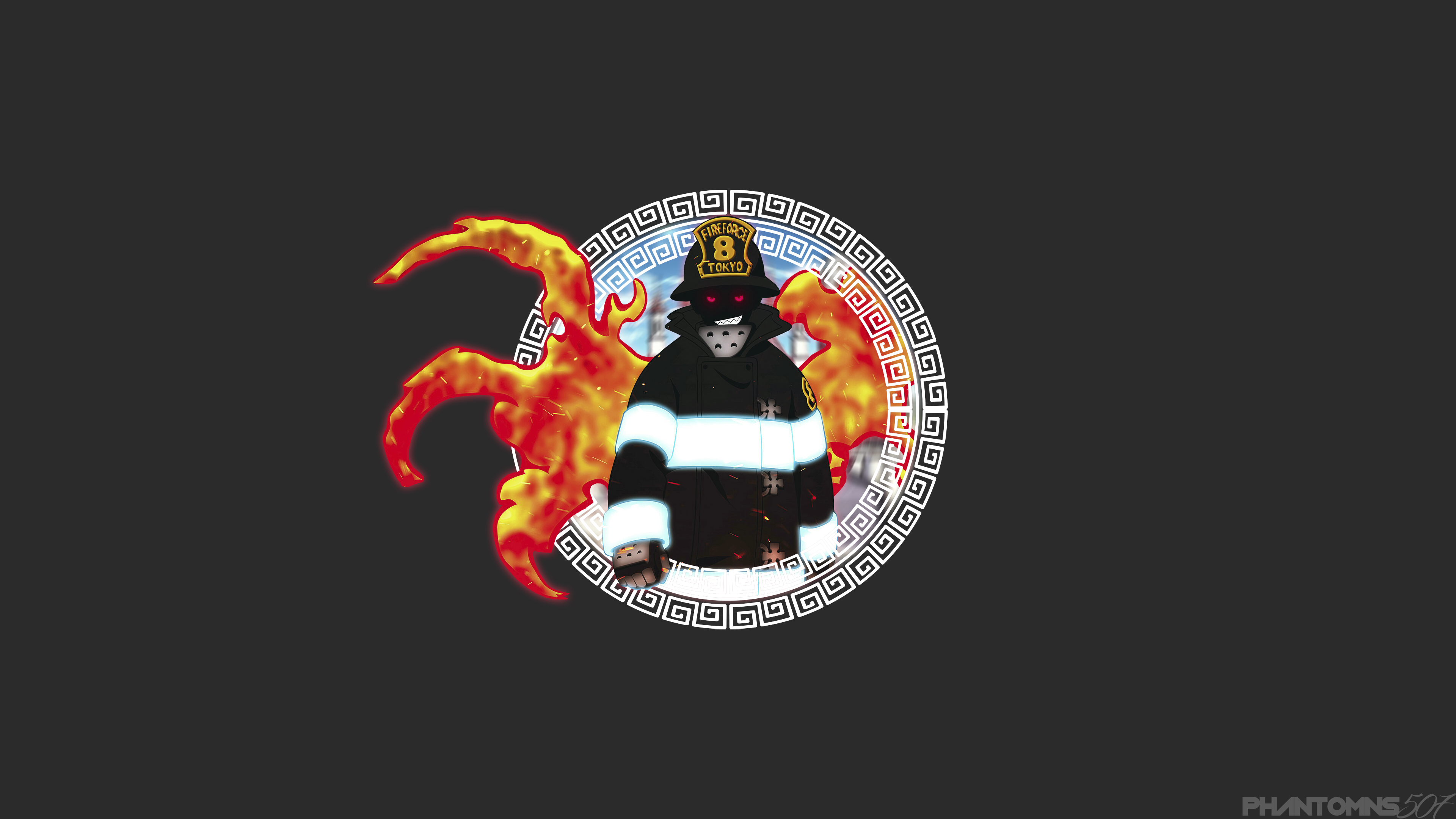 Fire Force Anime Minimalism Shinra Kusakabe 3840x2160