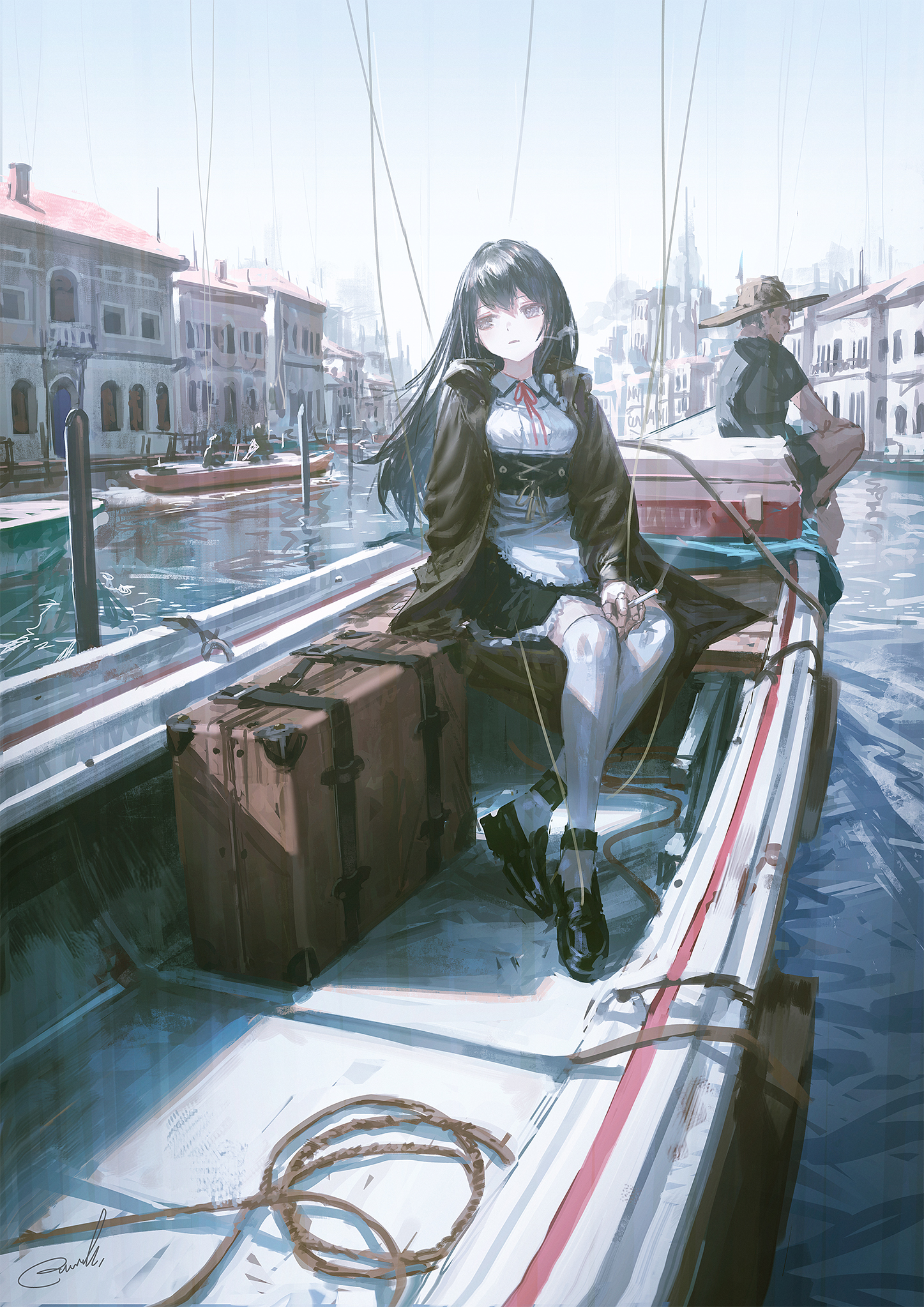 Anime Anime Girls Reoen Boat 1447x2047
