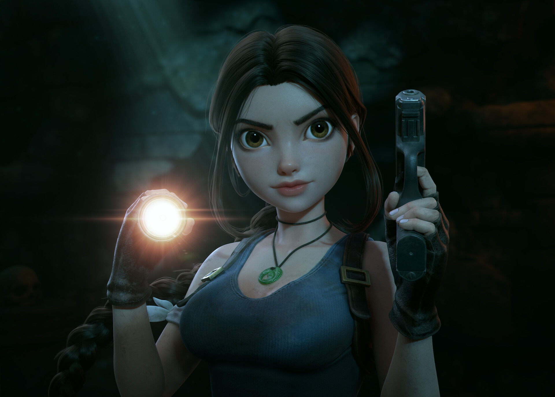 Marko Xu Tomb Raider Lara Croft Tomb Raider Women 3D Fan Art Digital Art Video Games Video Game Girl 1920x1372