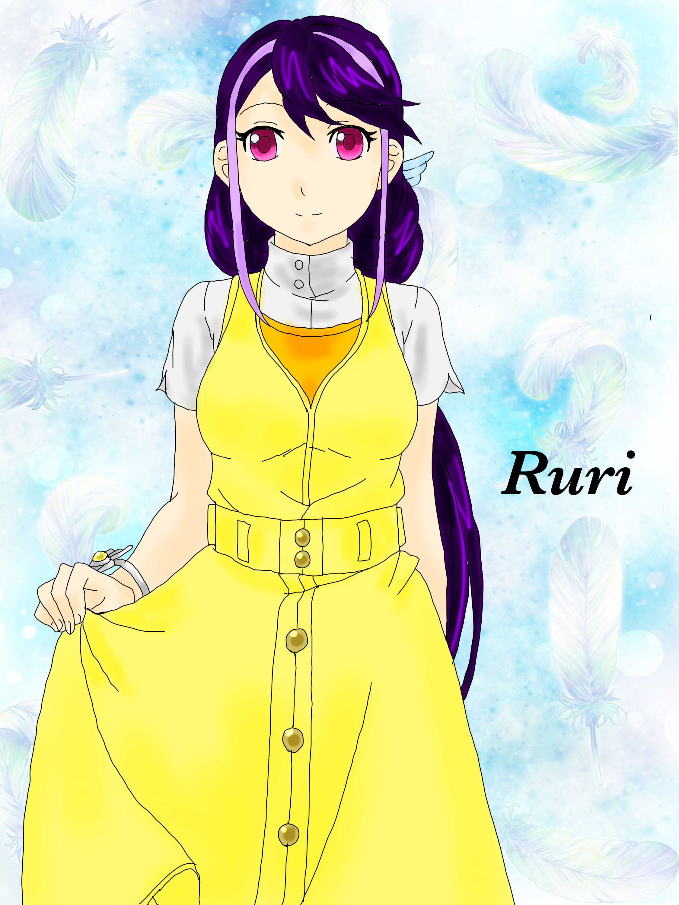 Anime Anime Girls Yu Gi Oh Yu Gi Oh ARC V Kurosaki Ruri Long Hair Purple Hair Bracelets Artwork Digi 2250x3000
