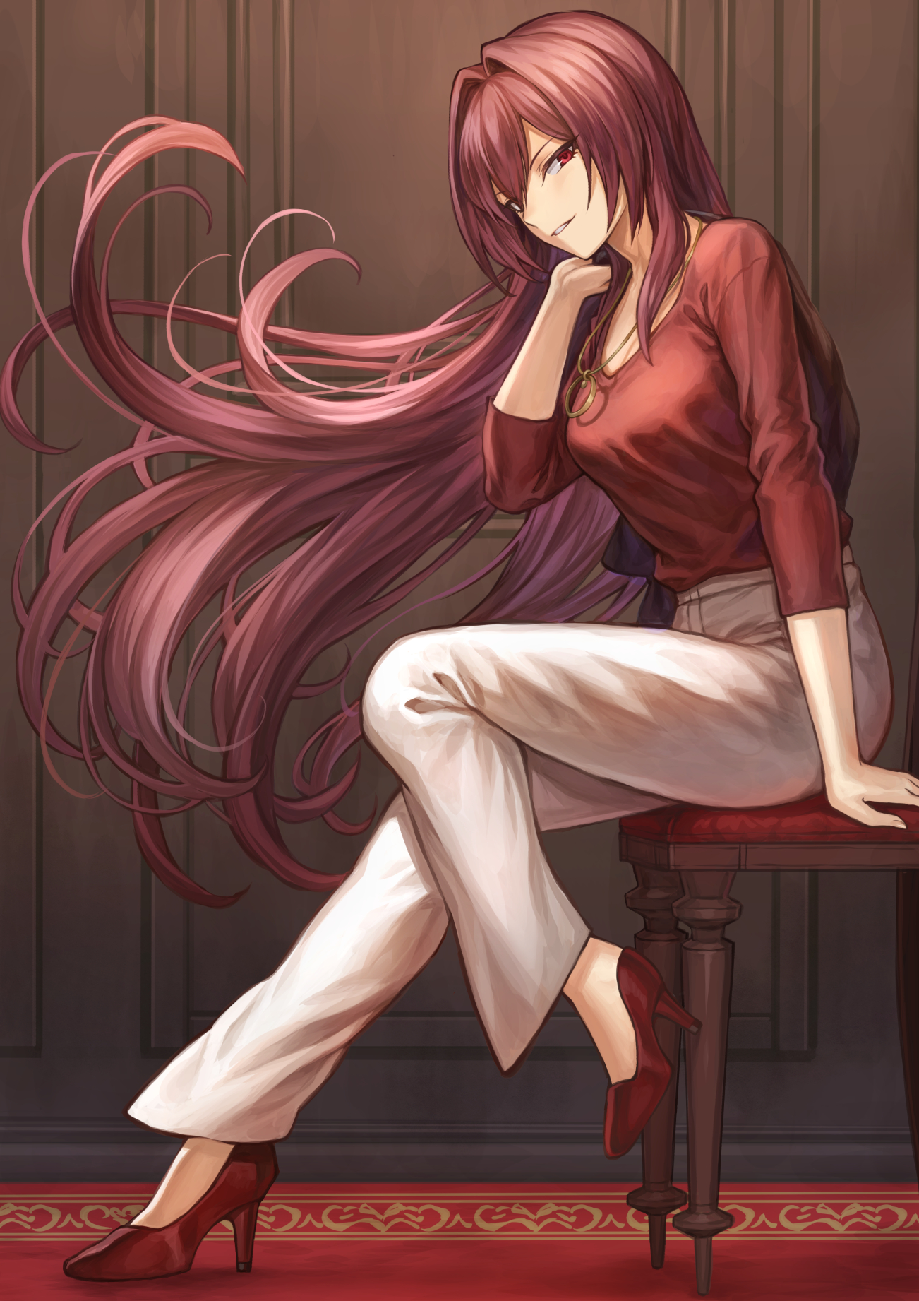 Anime Anime Girls Fashion Fate Series Fate Grand Order Scathach Long Hair Purple Hair Artwork Digita 1302x1842