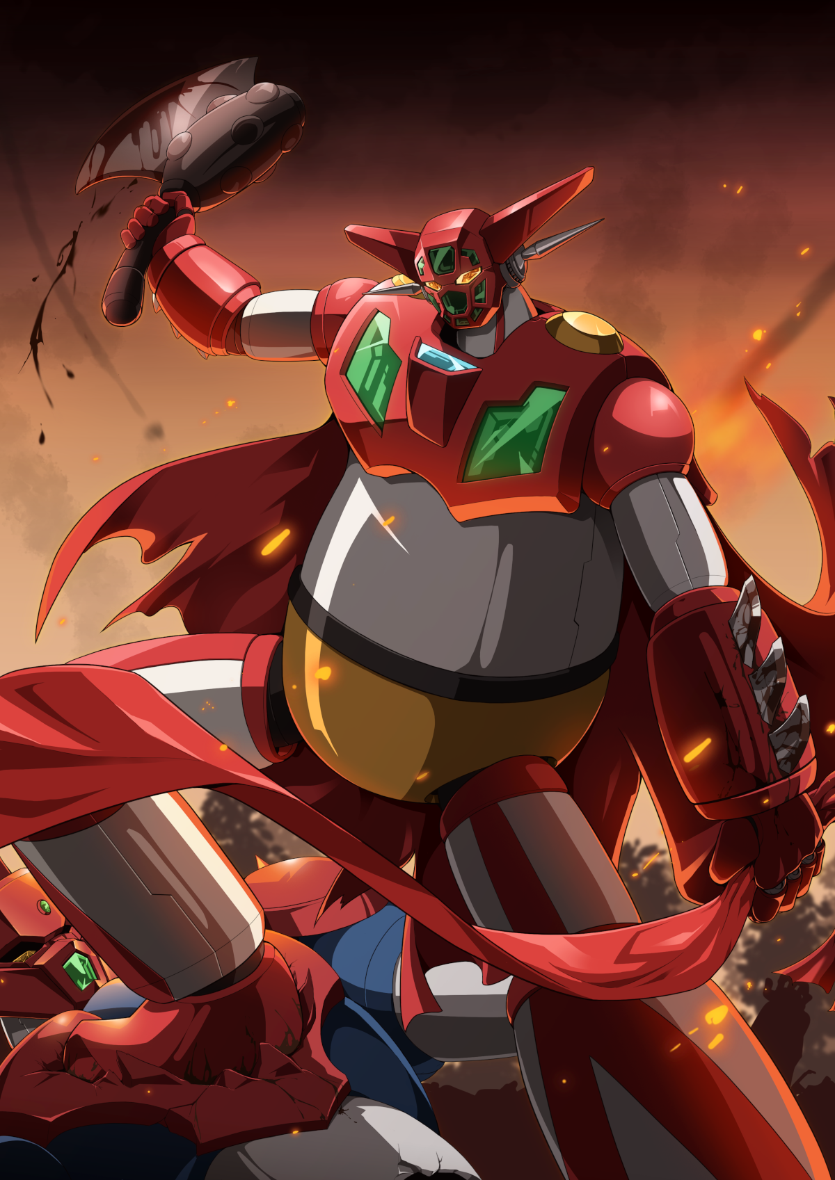 Getter Robo Getter 1 Getter Robo Armageddon Anime Mech Super Robot Wars Artwork Digital Art Fan Art 1200x1697