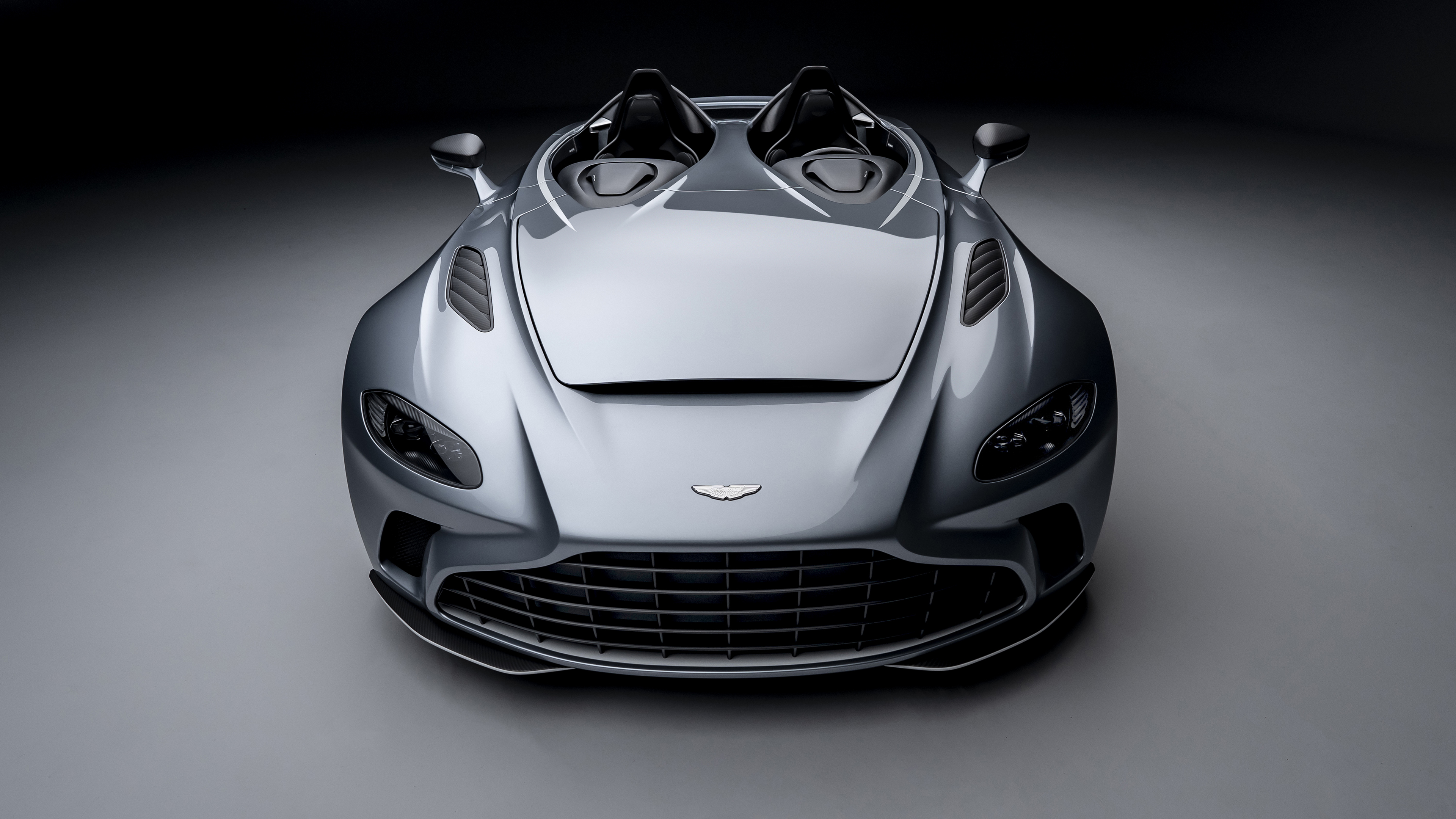 Aston Martin V12 Speedster Supercars Vehicle Aston Martin Silver Cars Car Simple Background 3840x2160