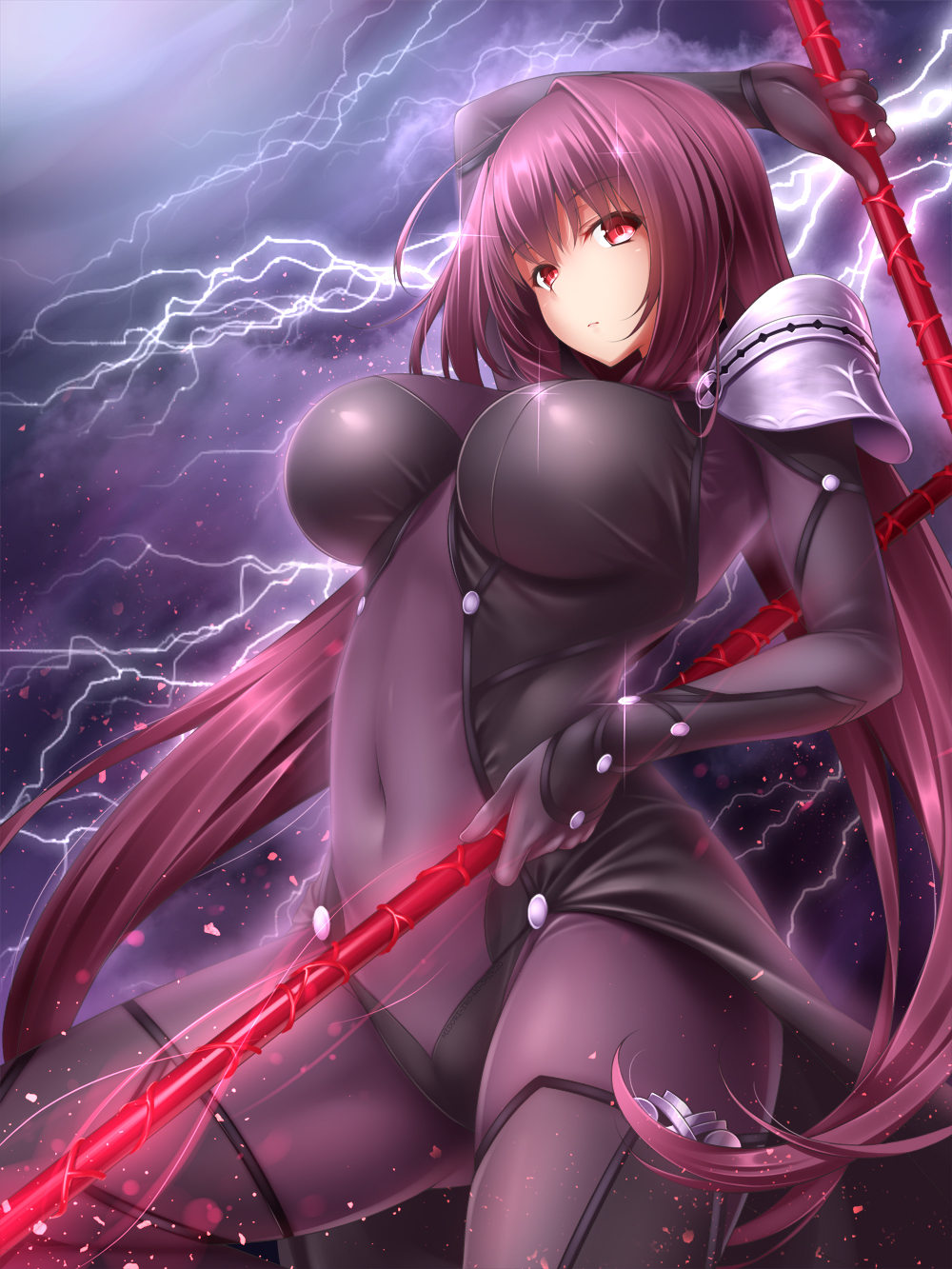 Anime Anime Girls Fate Series Fate Grand Order Scathach Long Hair Purple Hair 1000x1333