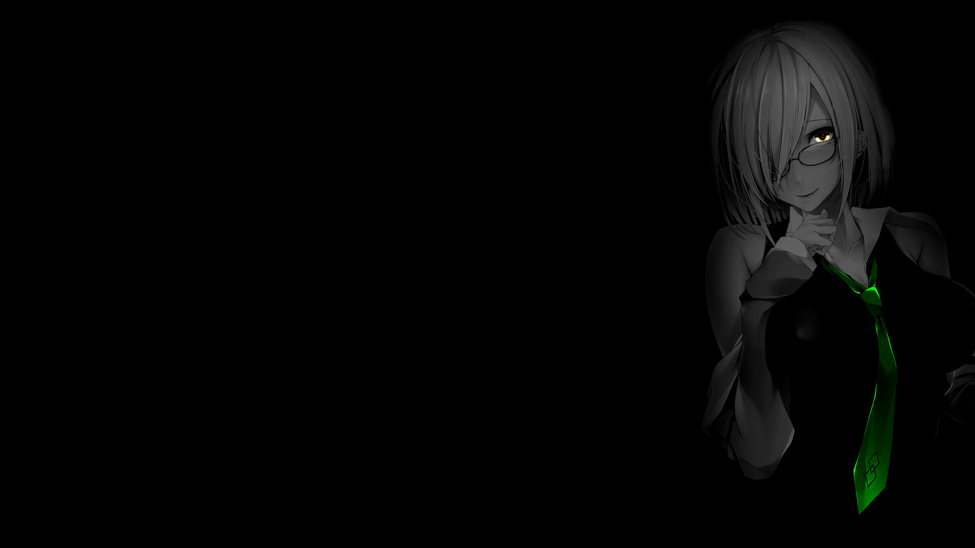 Anime Anime Girls Monochrome Selective Coloring 1920x1080