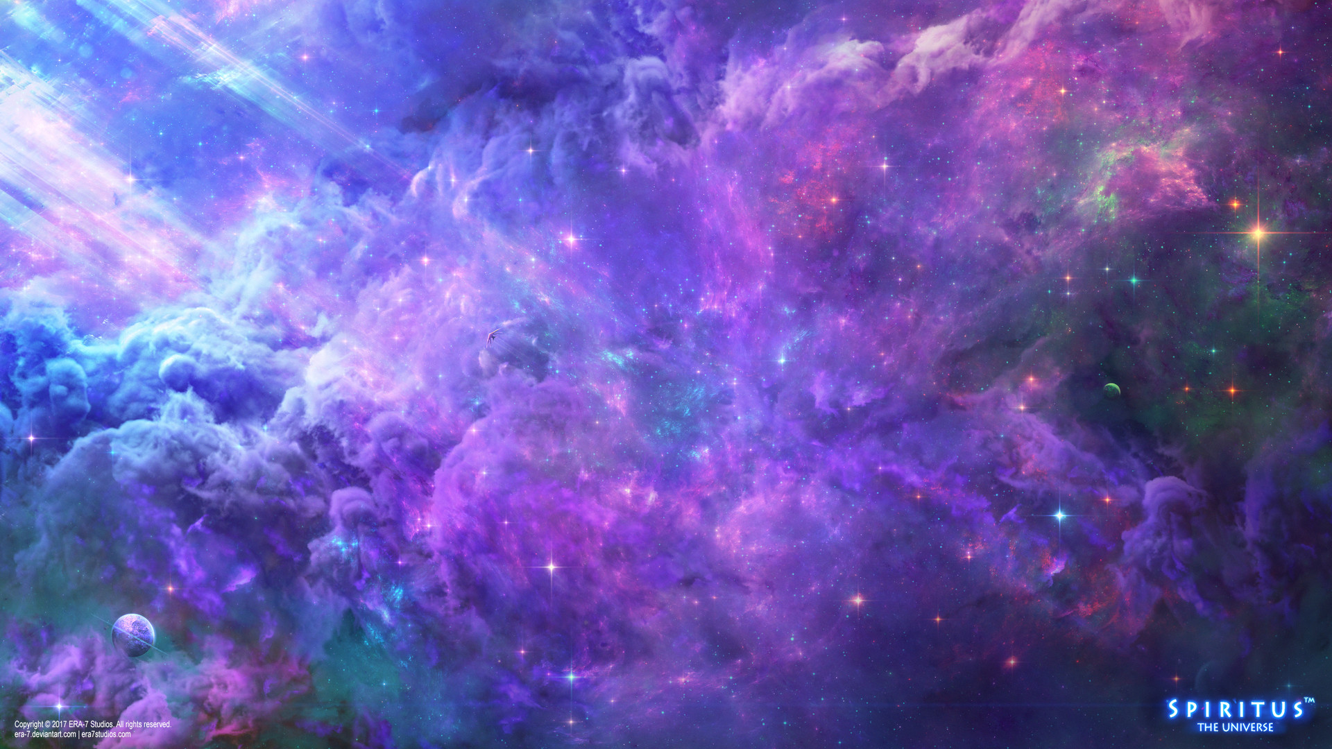 Yuliya Zabelina Digital Art Fantasy Art Space Nebula Clouds Planet Spiritus The Universe 1920x1080