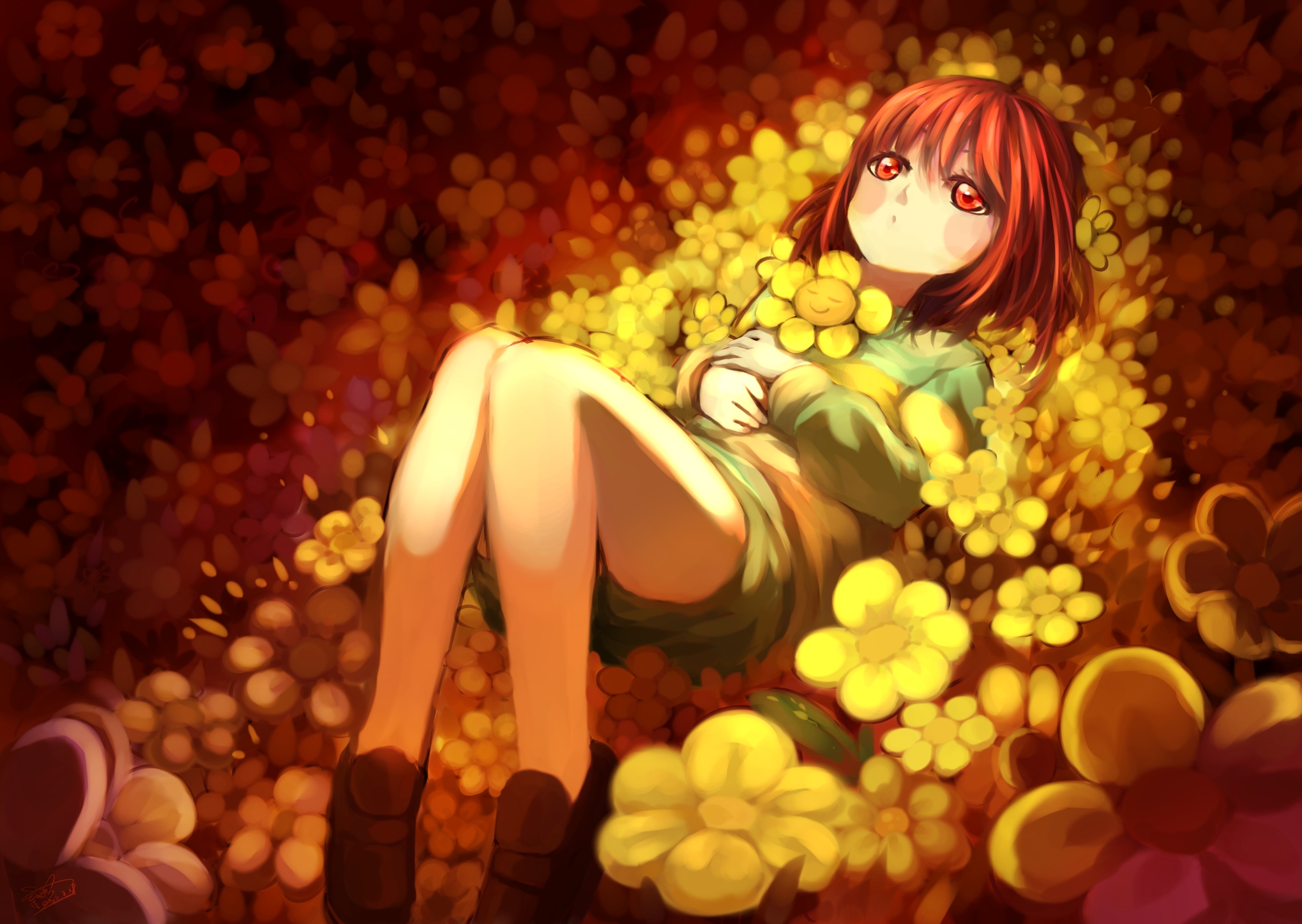 Undertale Chara Anime Anime Girls Artwork 2039x1447