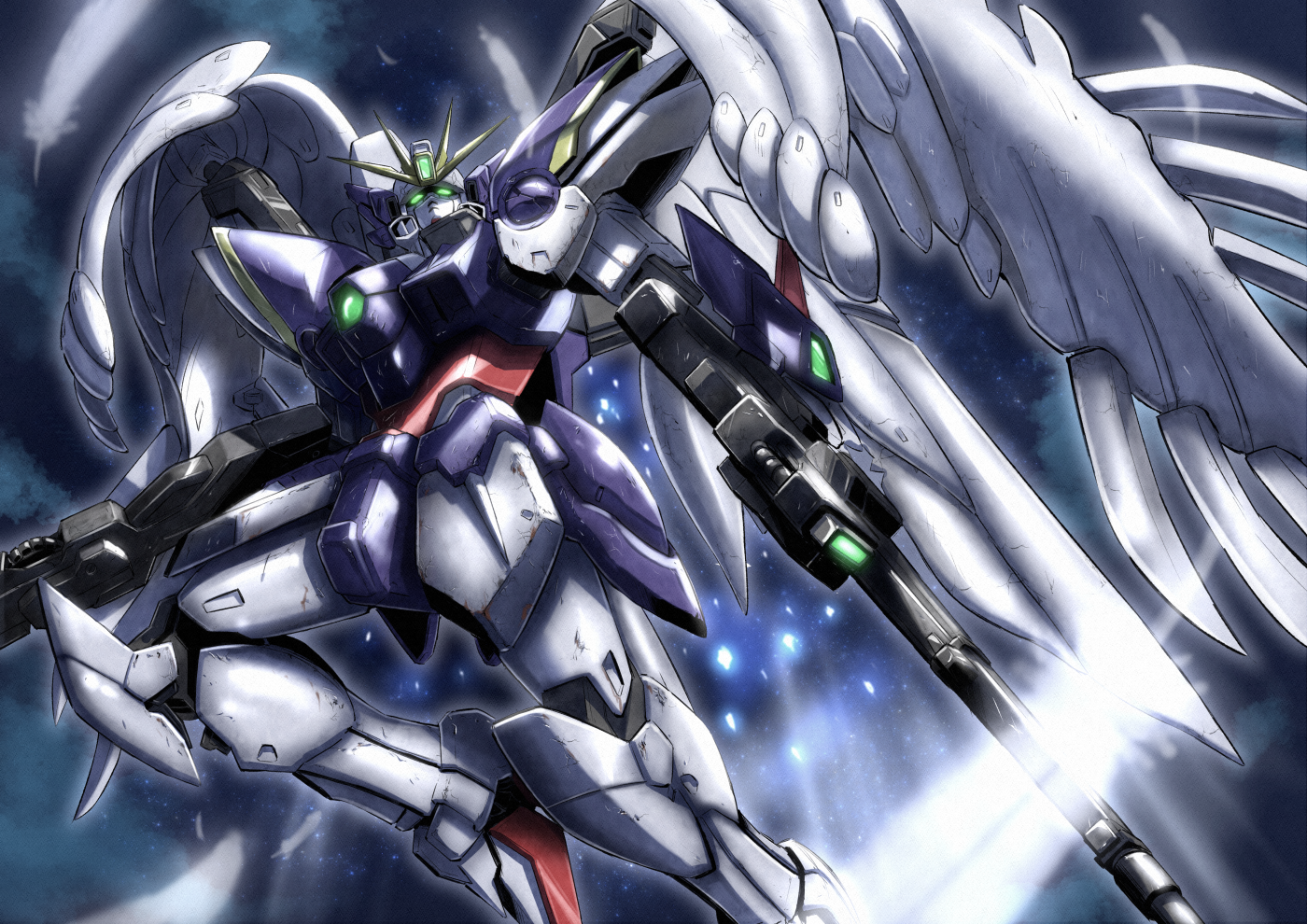 Anime Robot Gundam Mobile Suit Gundam Wing Super Robot Wars Wing Gundam Zero Fan Art Artwork Digital 1400x990
