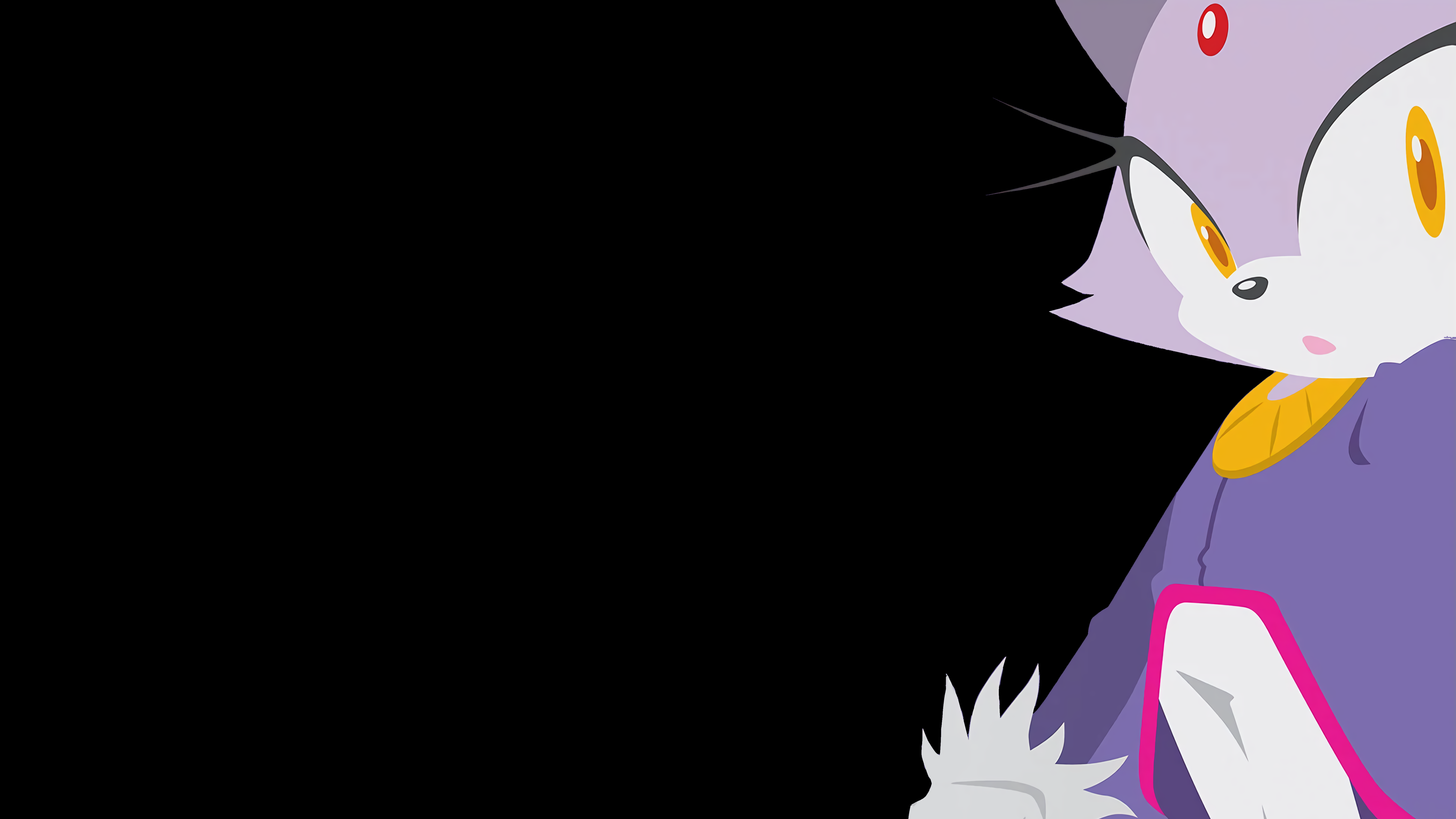 Sonic The Hedgehog Blaze The Cat Black Background Artwork Simple Background Anthro 6310x3548