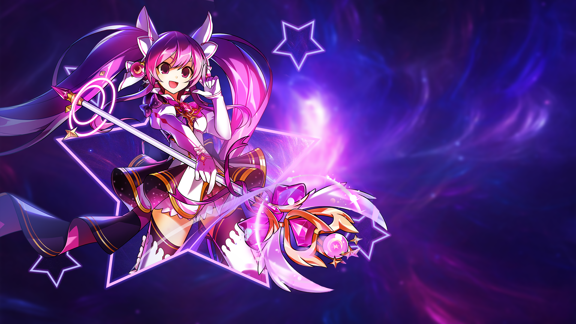 Elsword Aisha Elsword Galaxy Space Picture In Picture 1920x1080