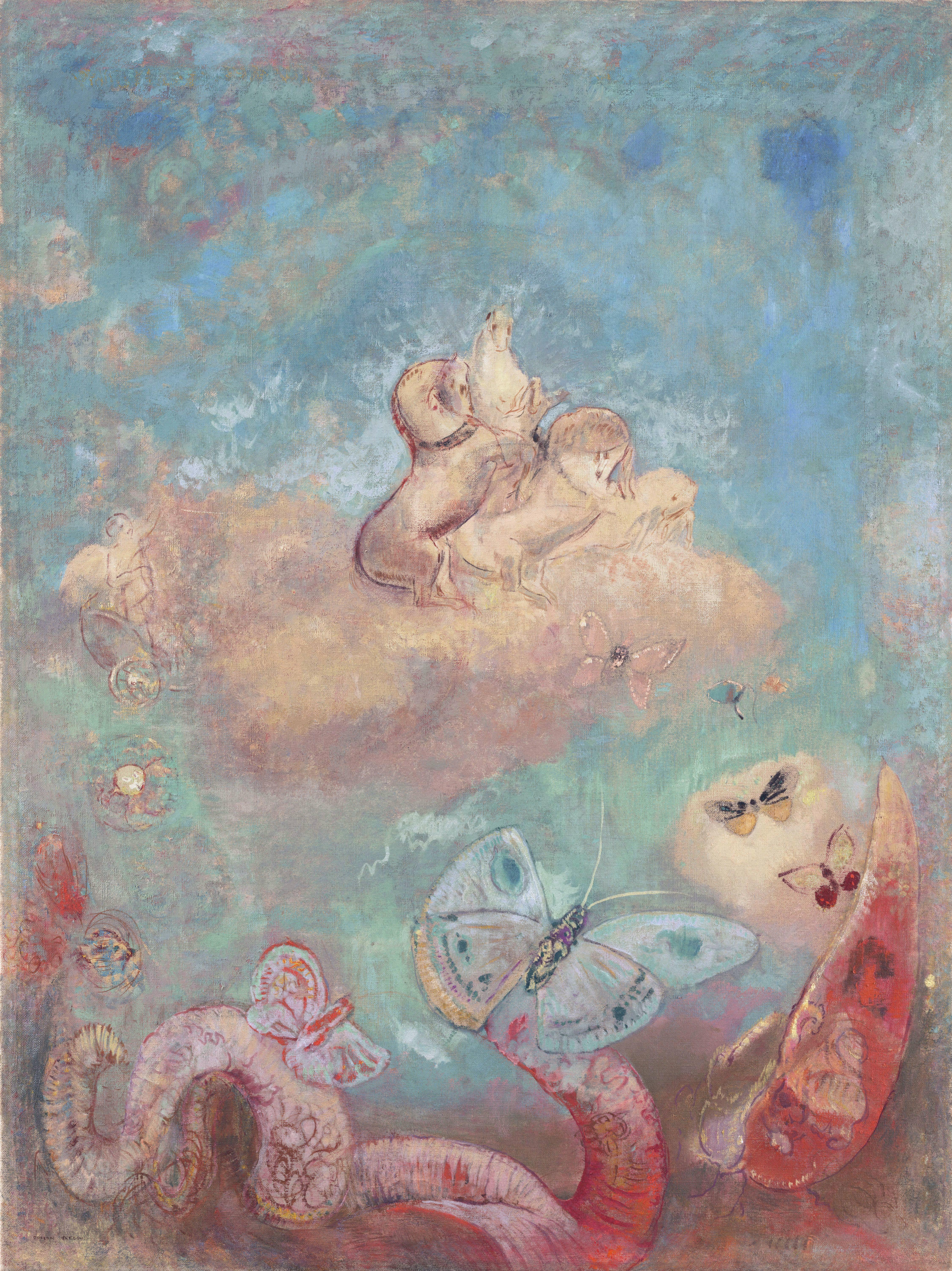Odilon Redon Impressionism Symbolism Fantasy Art Artwork Oil Painting Flowers Surreal Polychromatic  4500x6009