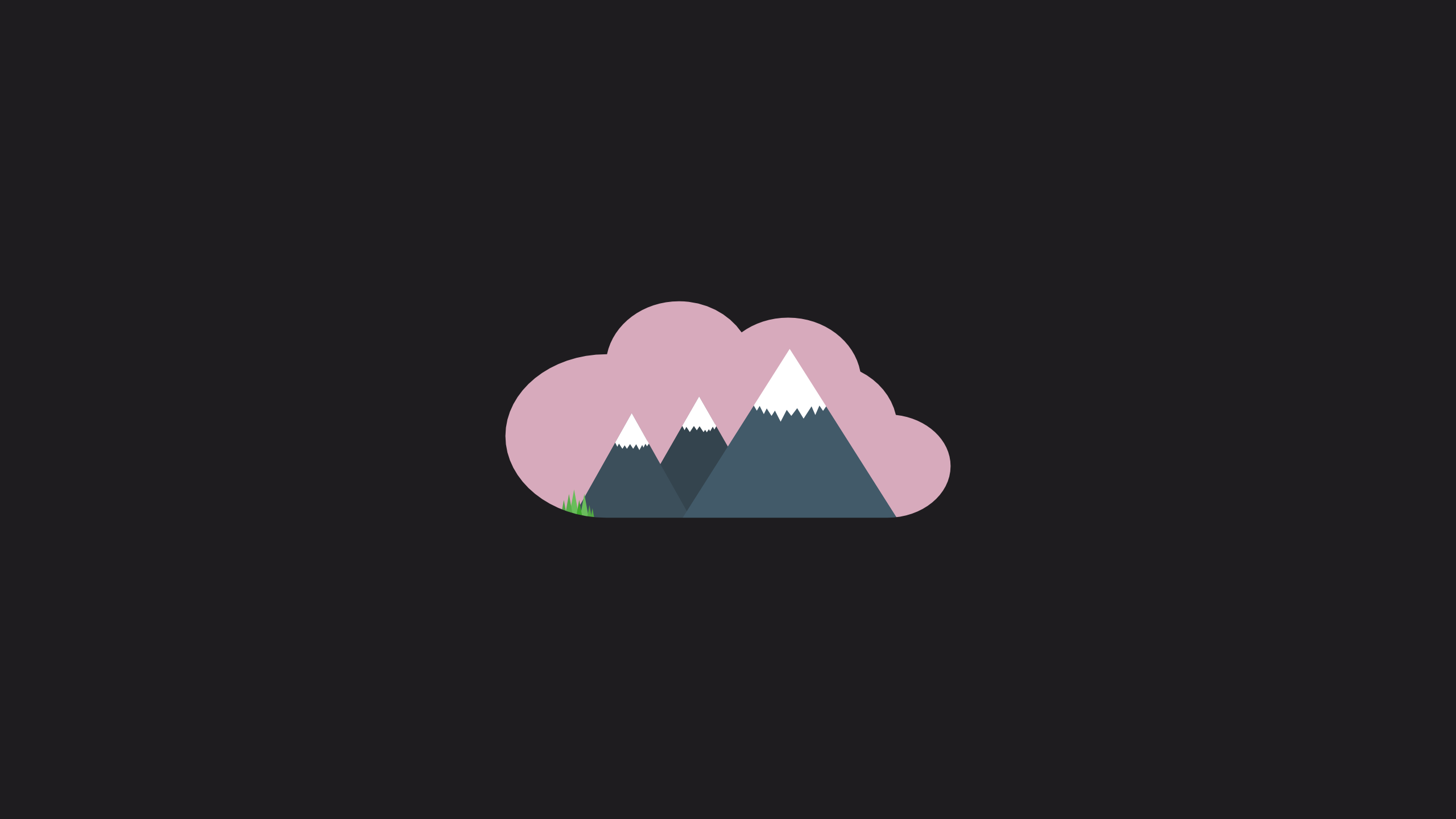 Minimalism Mountains Snowy Peak Clouds Nature Simple Bynovi 2560x1440