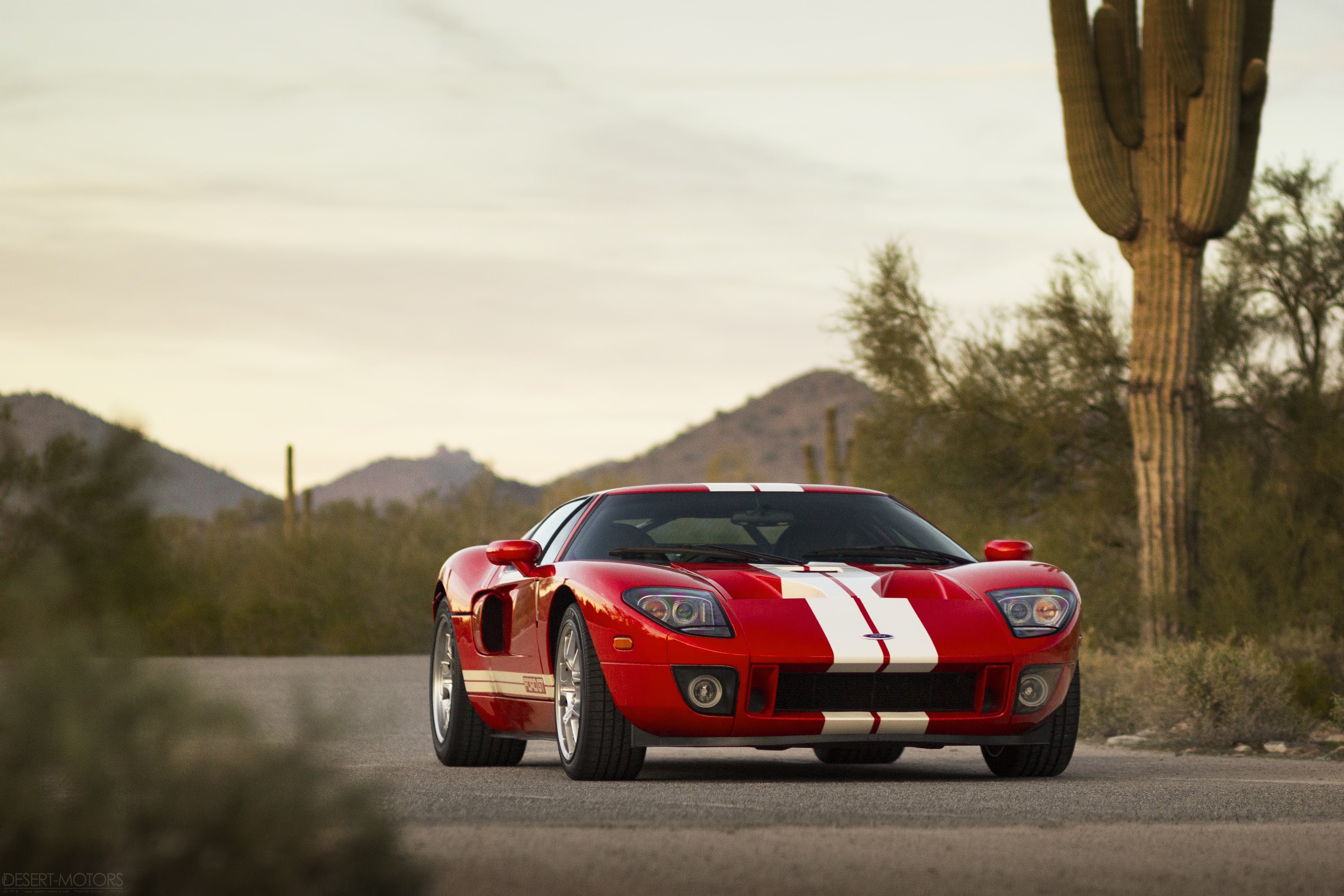 Ford GT Red Cars Desert Sports Car American Cars 3840x2561