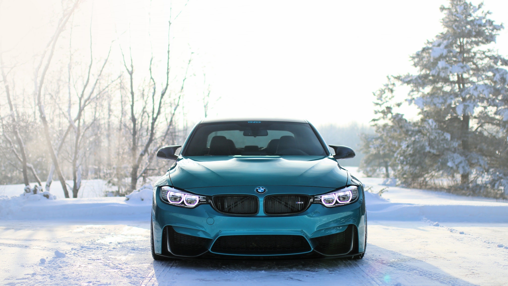 Winter Nature Car BMW F80 F82 F83 2048x1152