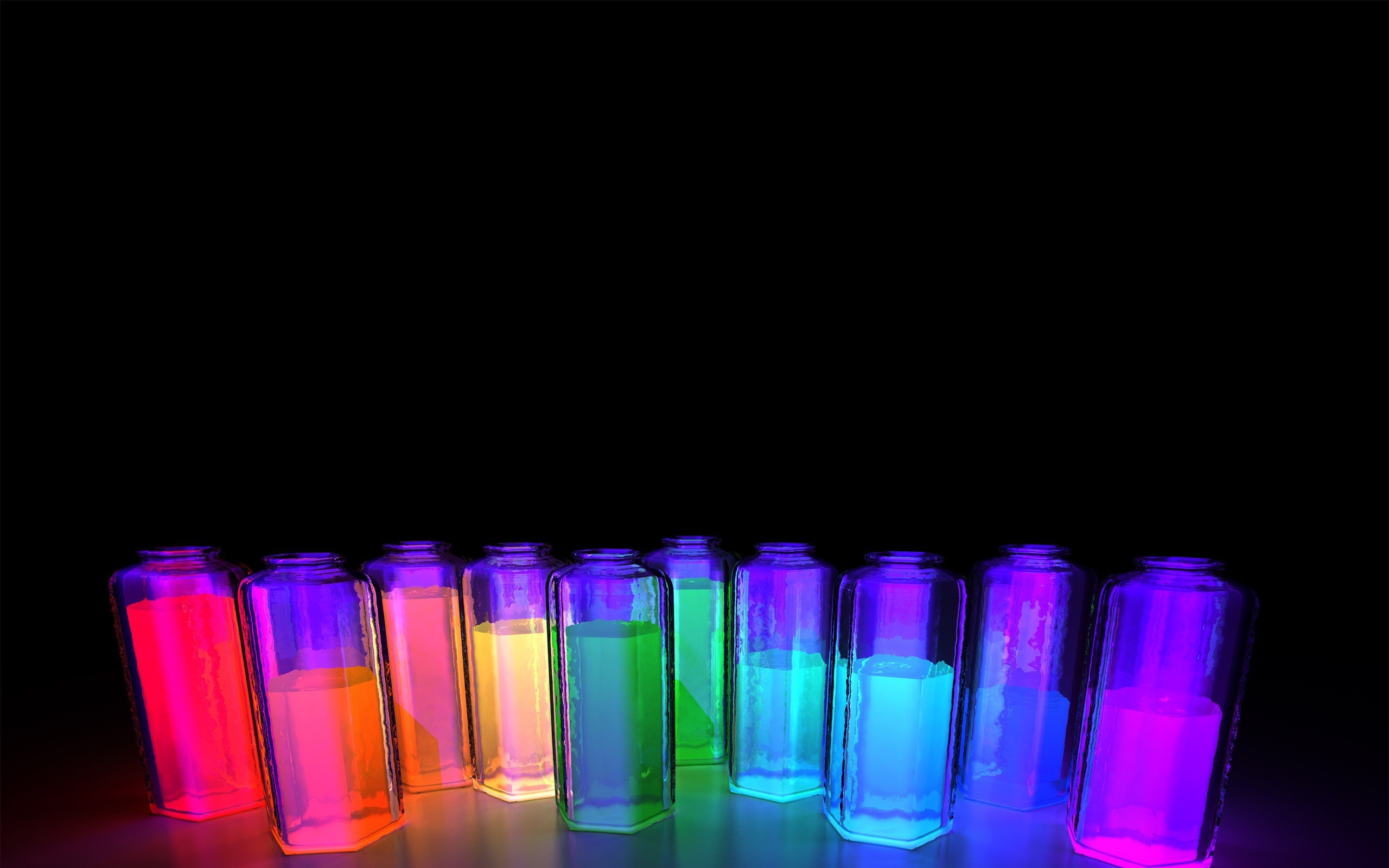 Spectrum Liquid Colorful Simple Background Black Background 2560x1600