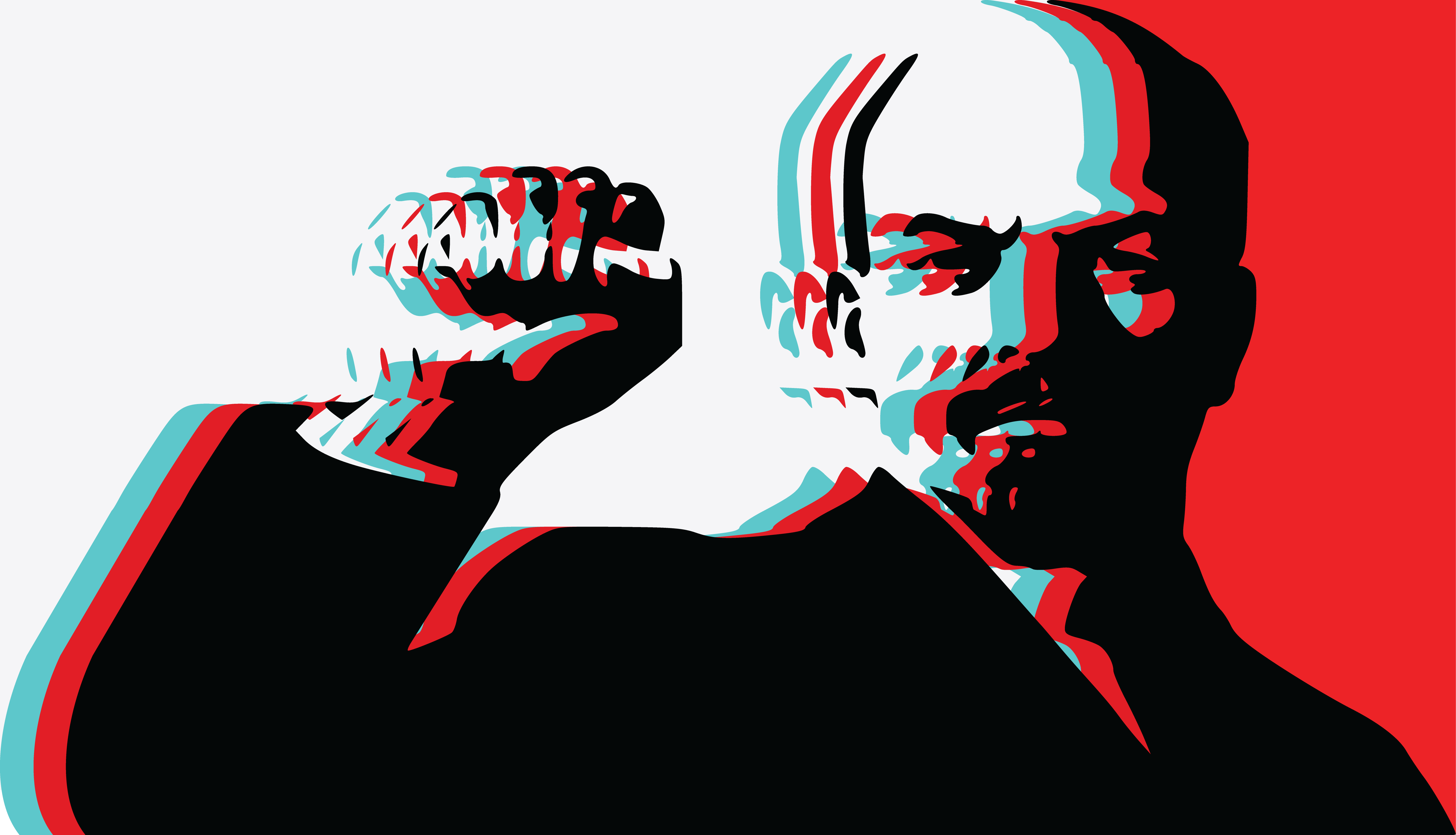 Vladimir Lenin Poster Illustration Digital Art Russian Bolsheviks Bald Head 6001x3441
