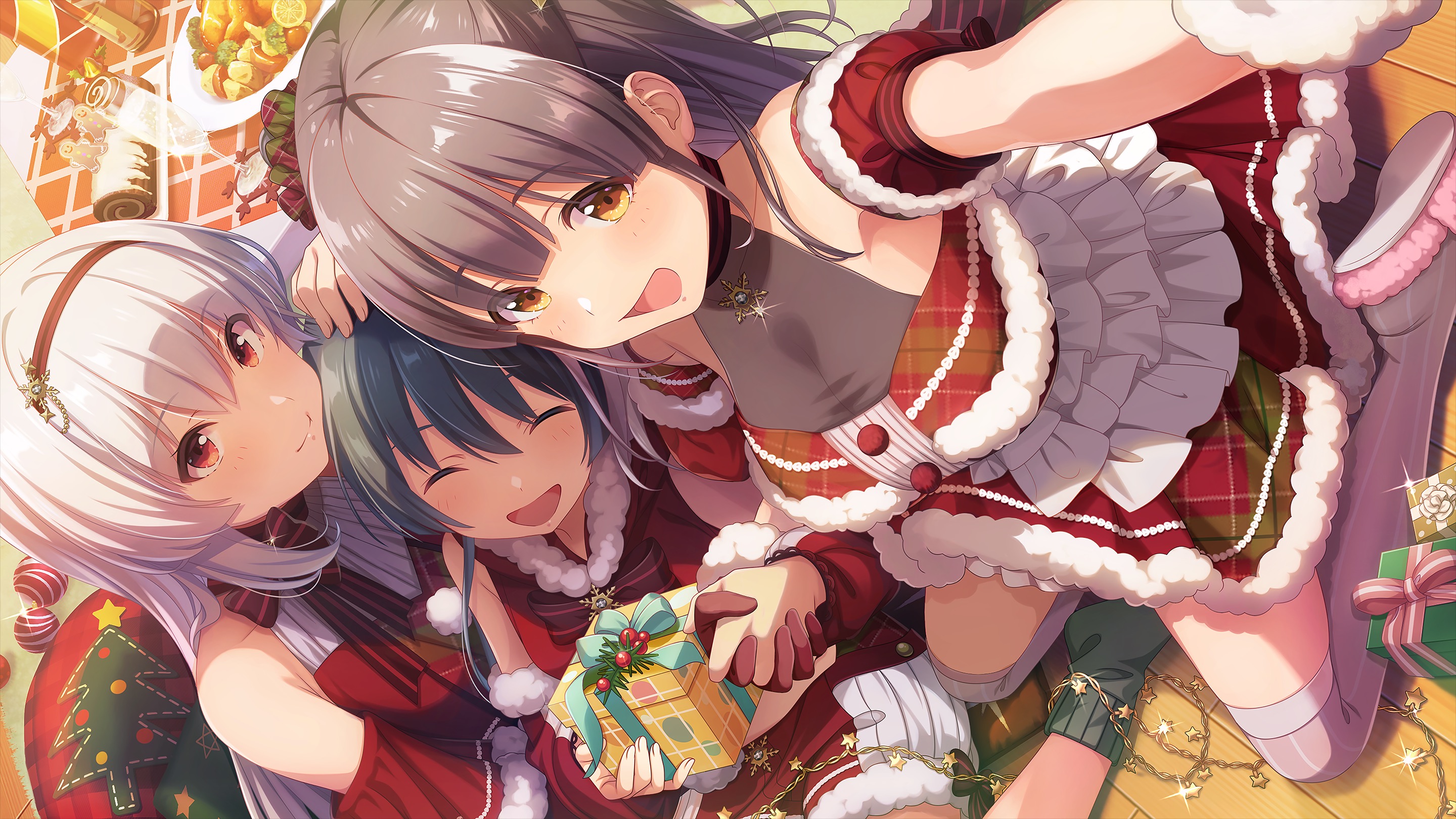 Anime Anime Girls Sakura Koharu Artwork Idoly Pride Christmas Selfies 2880x1620
