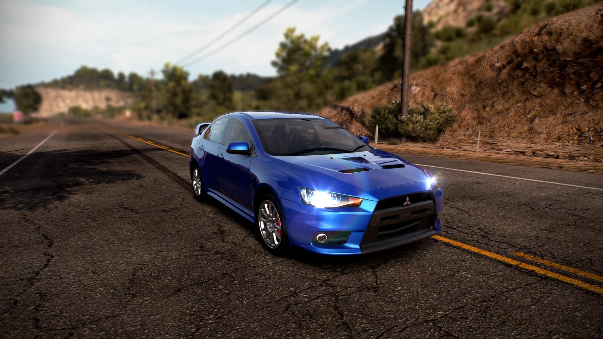 Car Need For Speed Hot Pursuit PlayStation 4 Mitsubishi Lancer Evo X Depth Of Field 1920x1080