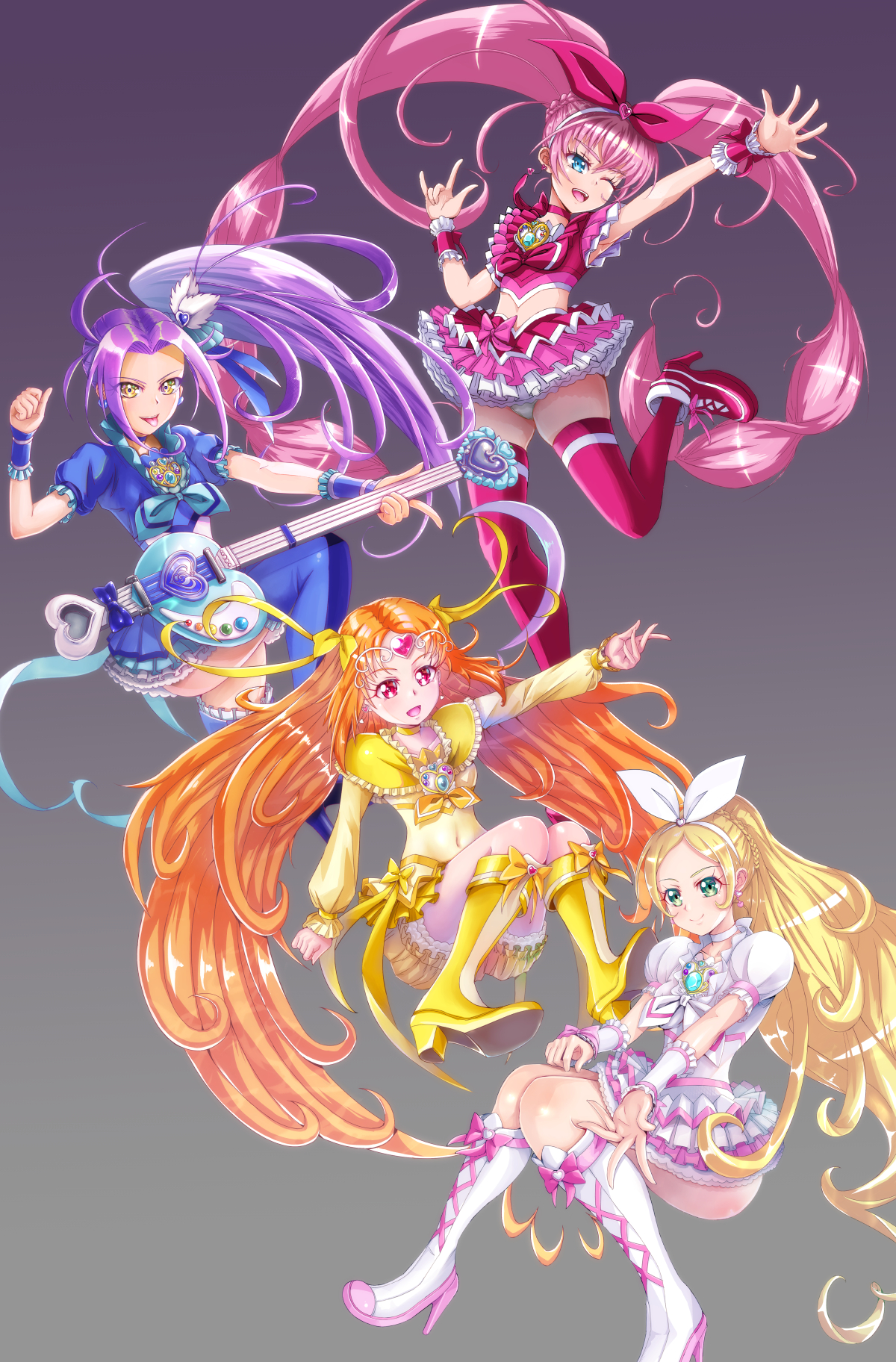 Anime Anime Girls Suite Precure Pretty Cure Magical Girls Cure Muse Cure Rhythm Cure Melody Cure Bea 1200x1824