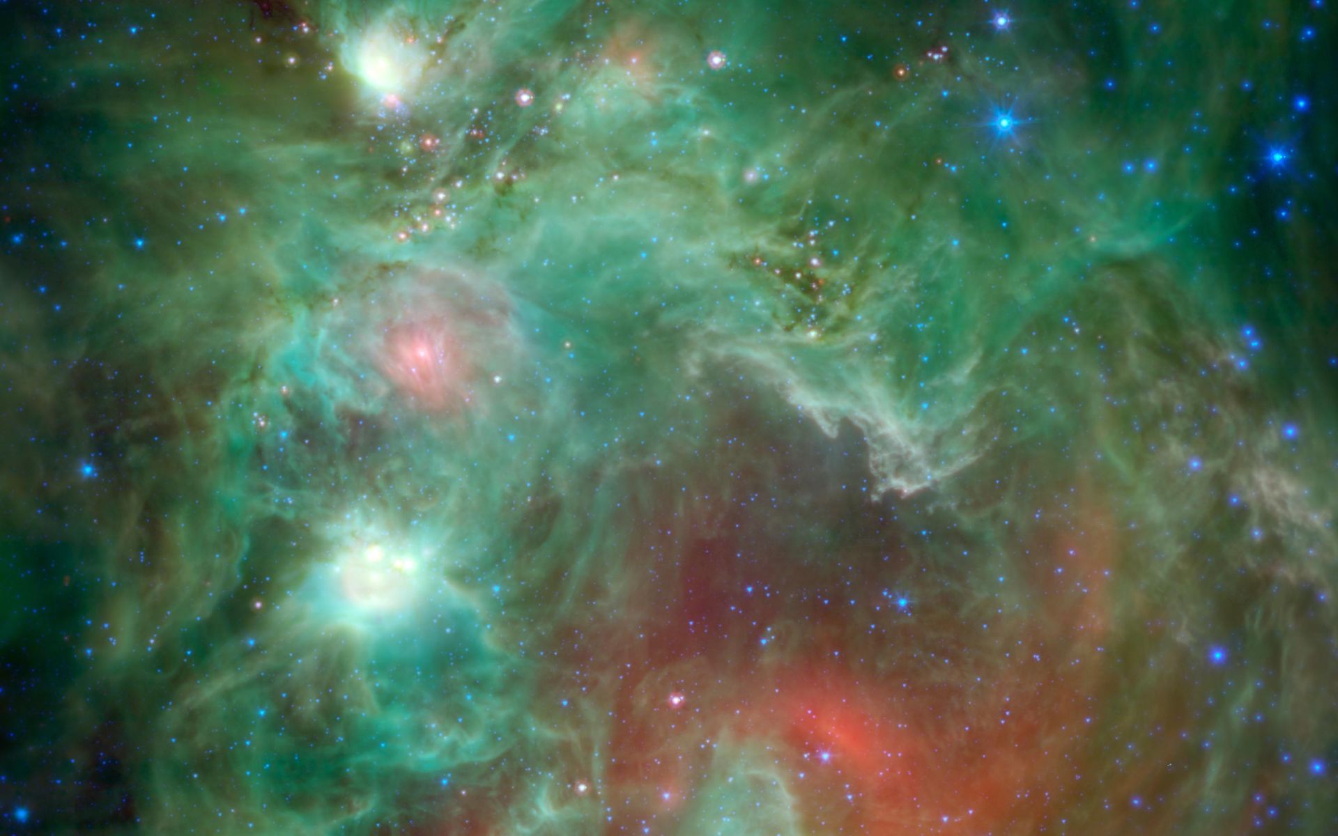 Orion Constellation Green Stars 1920x1200