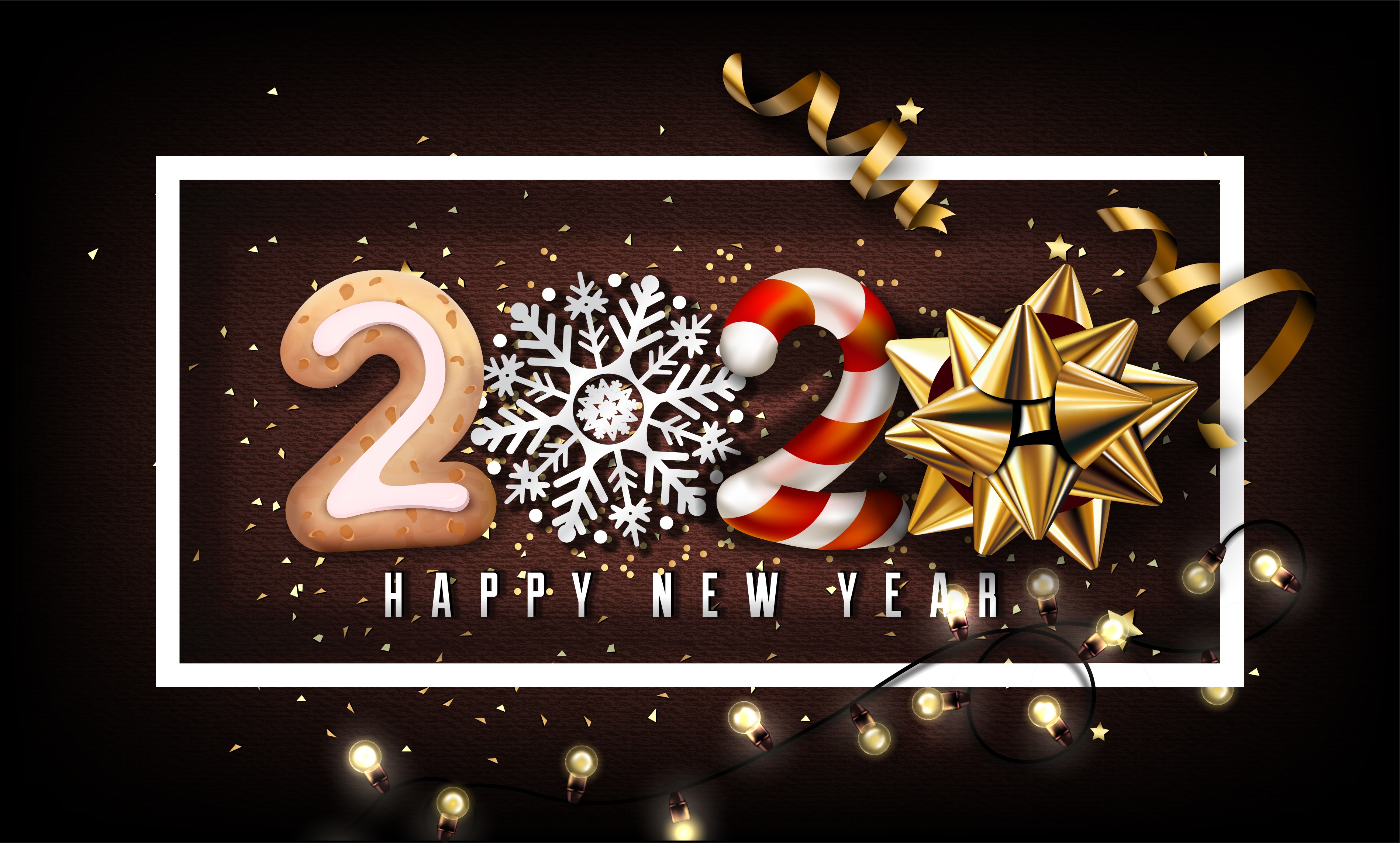 Happy New Year New Year Snowflake 3794x2285
