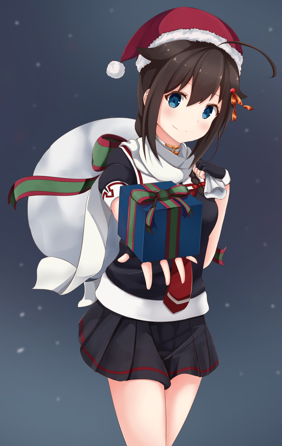 Santa Hats Christmas Artwork Digital Art Fan Art Anime Anime Girls Kantai Collection Shigure KanColl 1168x1845