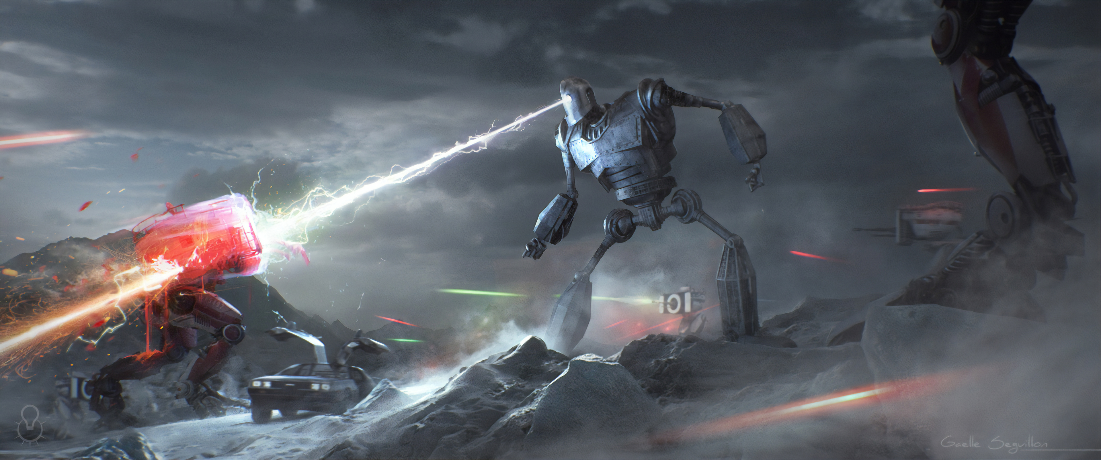 Battle Robot The Iron Giant 3840x1606