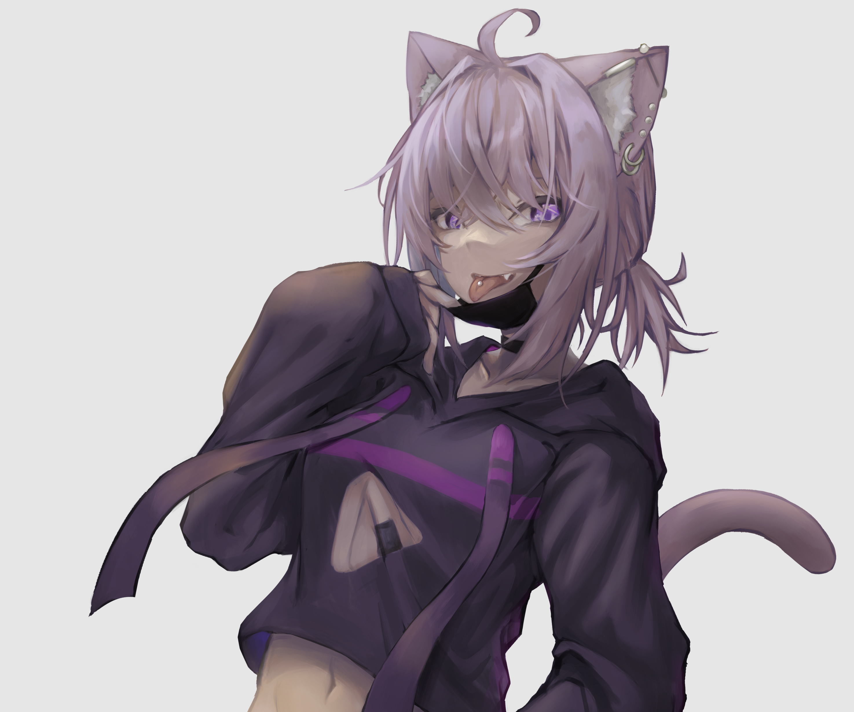Hololive Nekomata Okayu Anime Girls Cat Girl 2950x2458