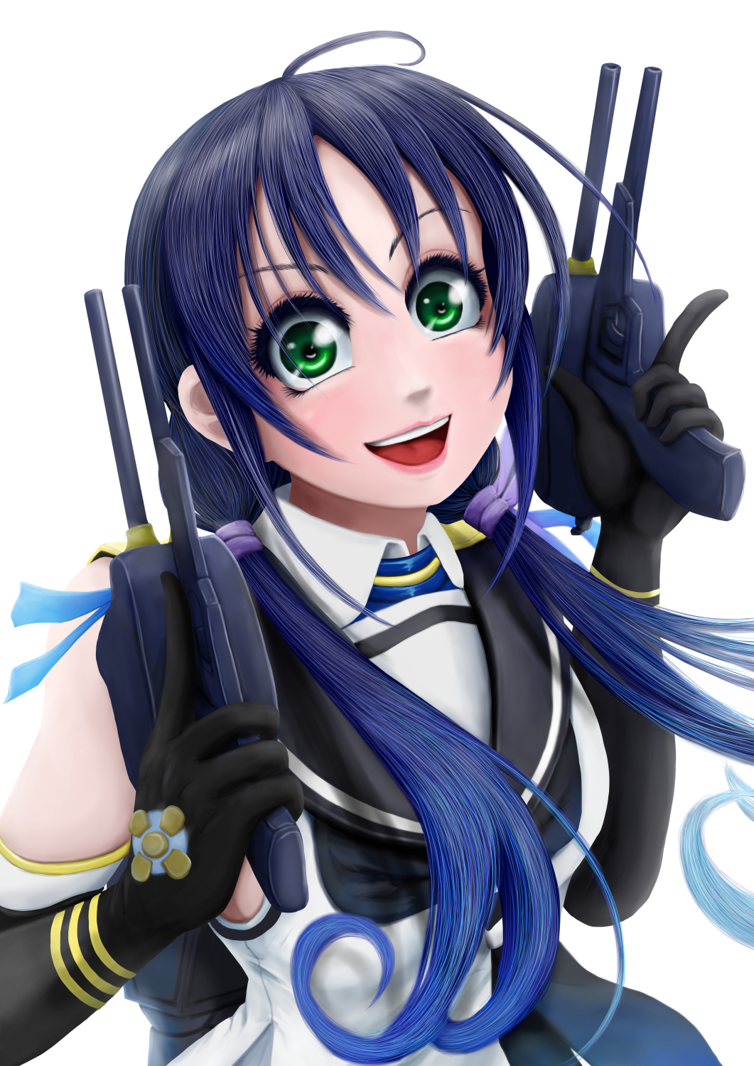 Suzukaze KanColle Shoulder Length Hair Blue Hair Kantai Collection Anime Anime Girls Artwork Digital 1061x1500