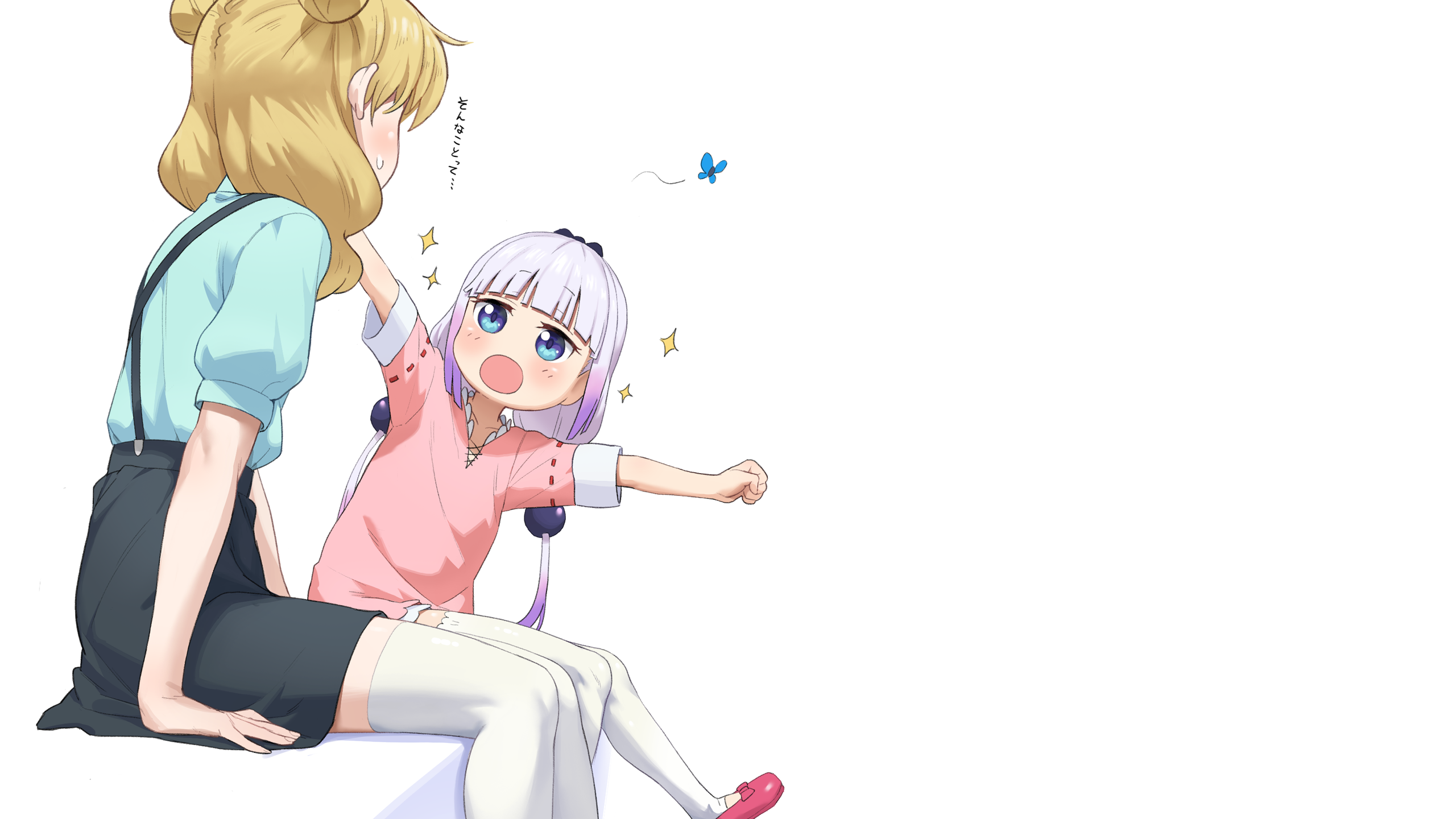 Anime Anime Girls Simple Background Kobayashi San Chi No Maid Dragon Kanna Kamui Kobayashi San Chi N 2560x1440