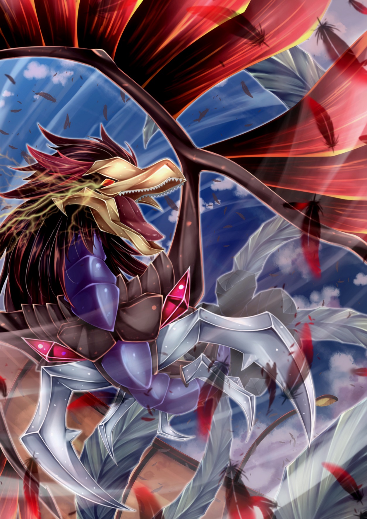 Black Winged Dragon Anime Dragon Trading Card Games Yu Gi Oh Yu Gi Oh 5Ds Artwork Digital Art Fan Ar 1254x1771
