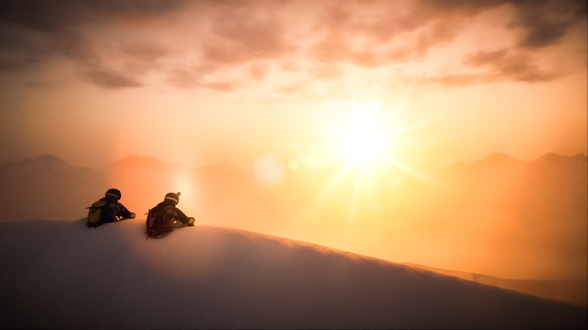 Video Game Art Video Games PC Gaming Steep Screen Shot Snow Mountain Top Friends Snowboard Snowboard 1920x1079