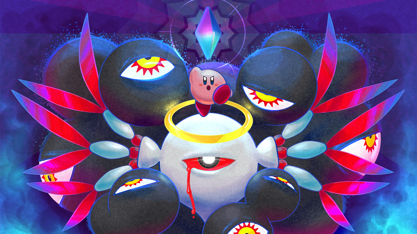 Video Games Kirby Nintendo Eyes Crystal Super Smash Brothers 1600x900