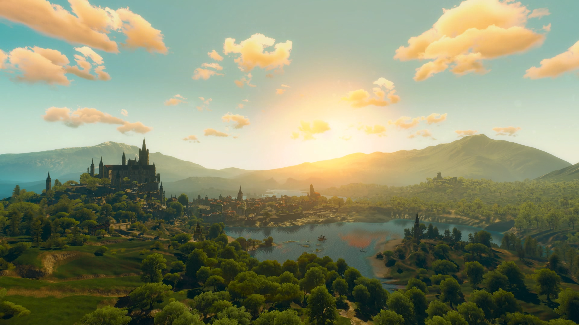 The Witcher The Witcher 3 The Witcher 3 Wild Hunt Blood And Wine Toussaint Sunset CD Projekt RED Scr 1920x1080