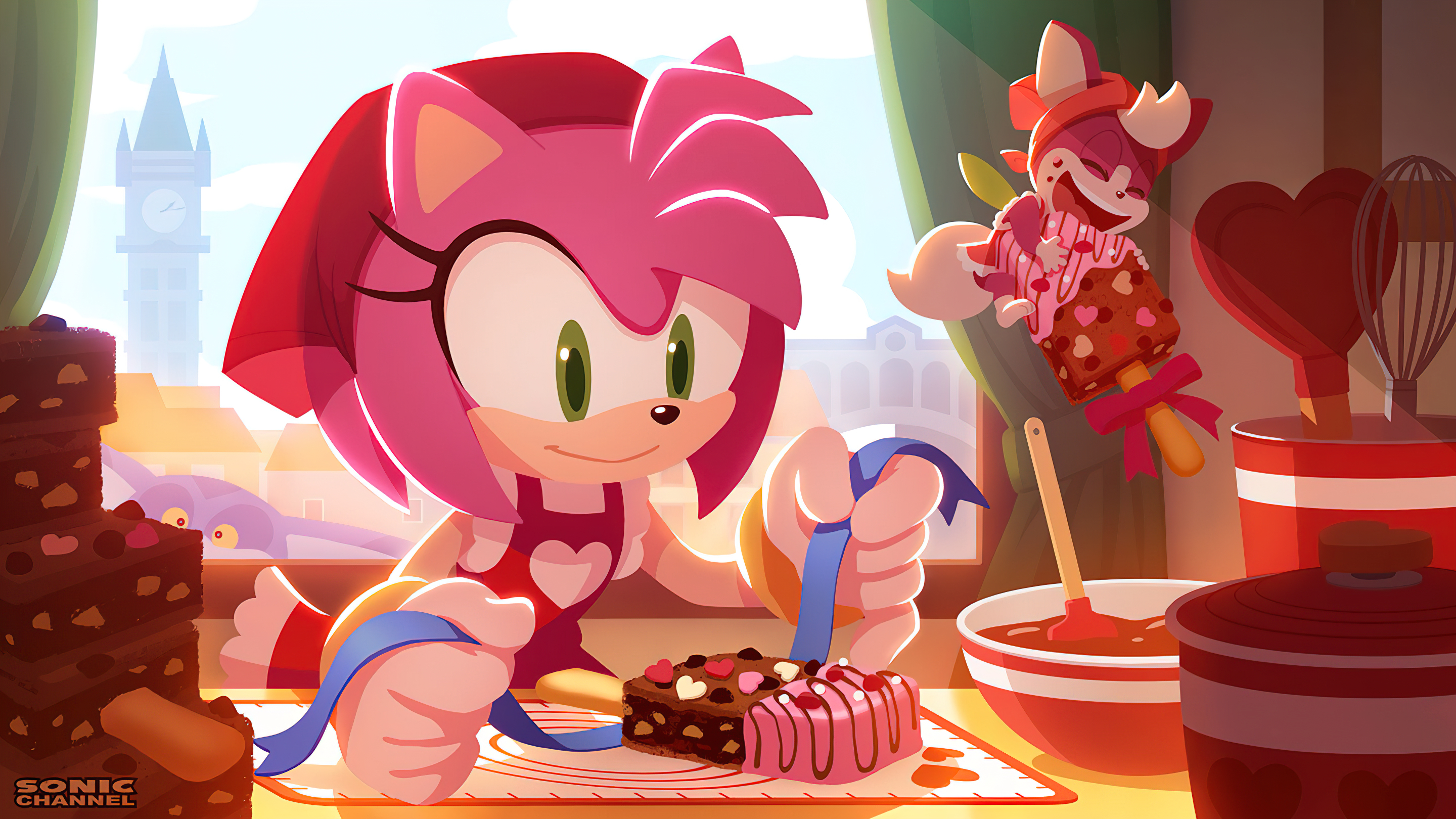 Sonic Sonic The Hedgehog Video Game Art Comic Art Sega Cake Chocolate Cake Gift Presents Heart Desig 2880x1620