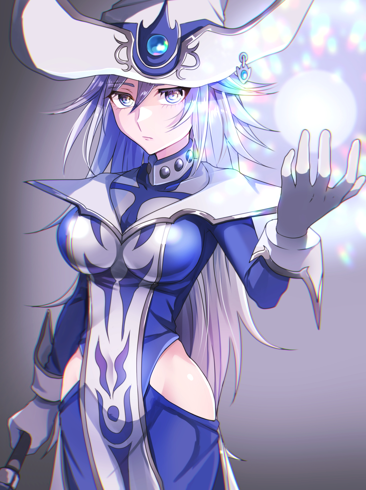 Anime Anime Girls Yu Gi Oh Silent Magician White Hair Long Hair Witch Witch Hat 1190x1590