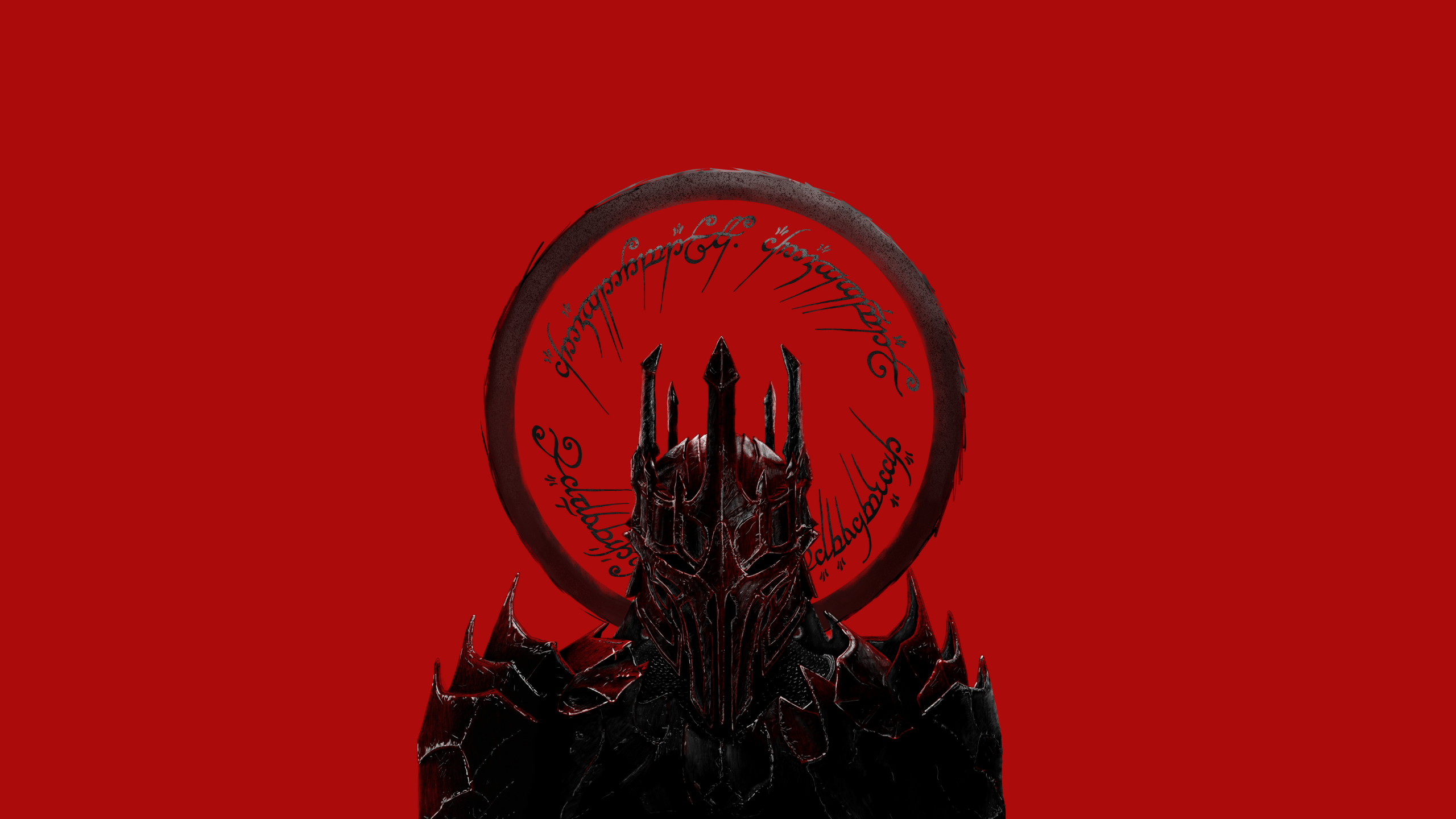 Sauron The Lord Of The Rings Red Digital Art Tengwar Mordor 2560x1440