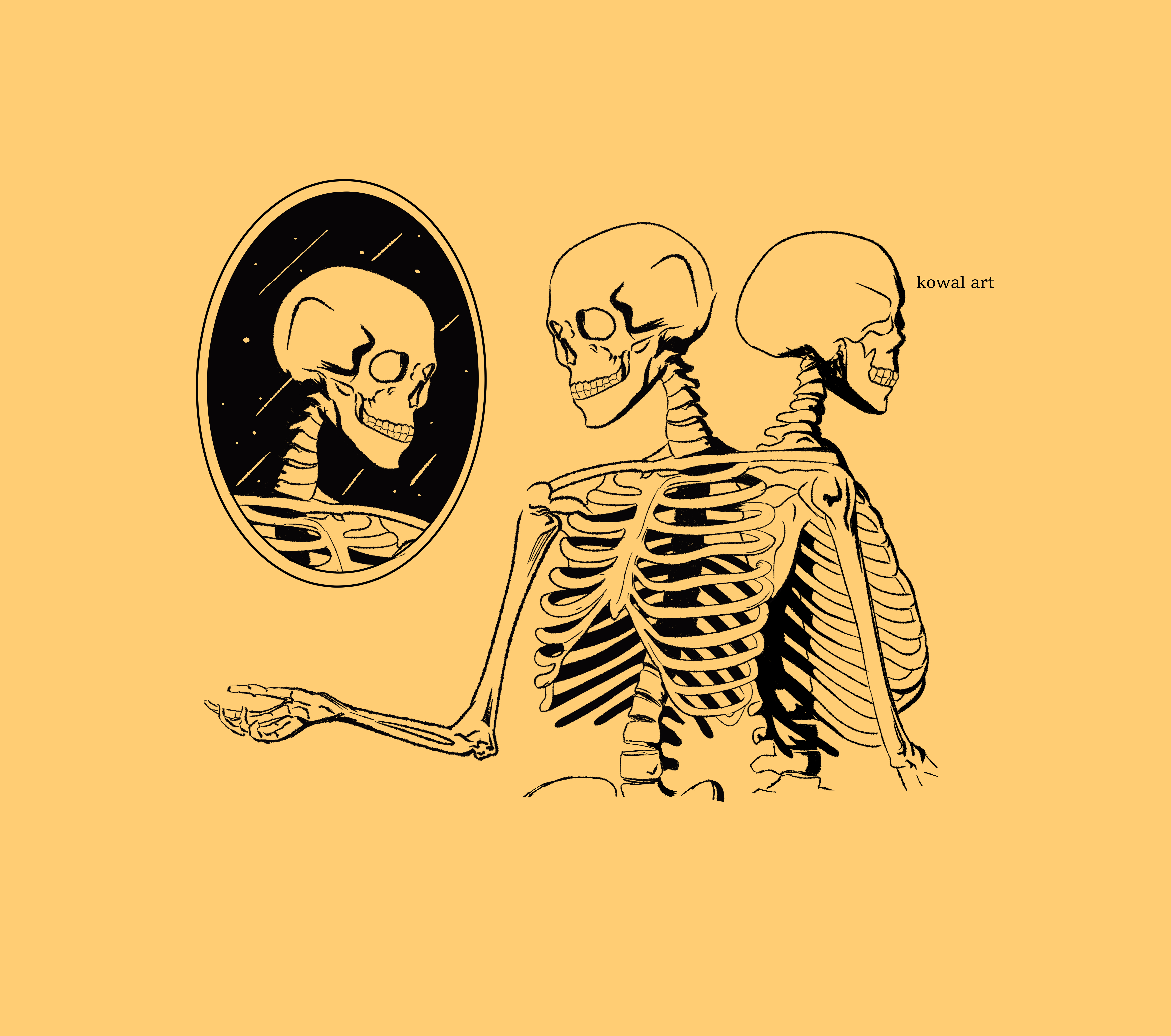 Skull Bones Skull And Bones Skeleton Mirror KowalArt 6158x5450
